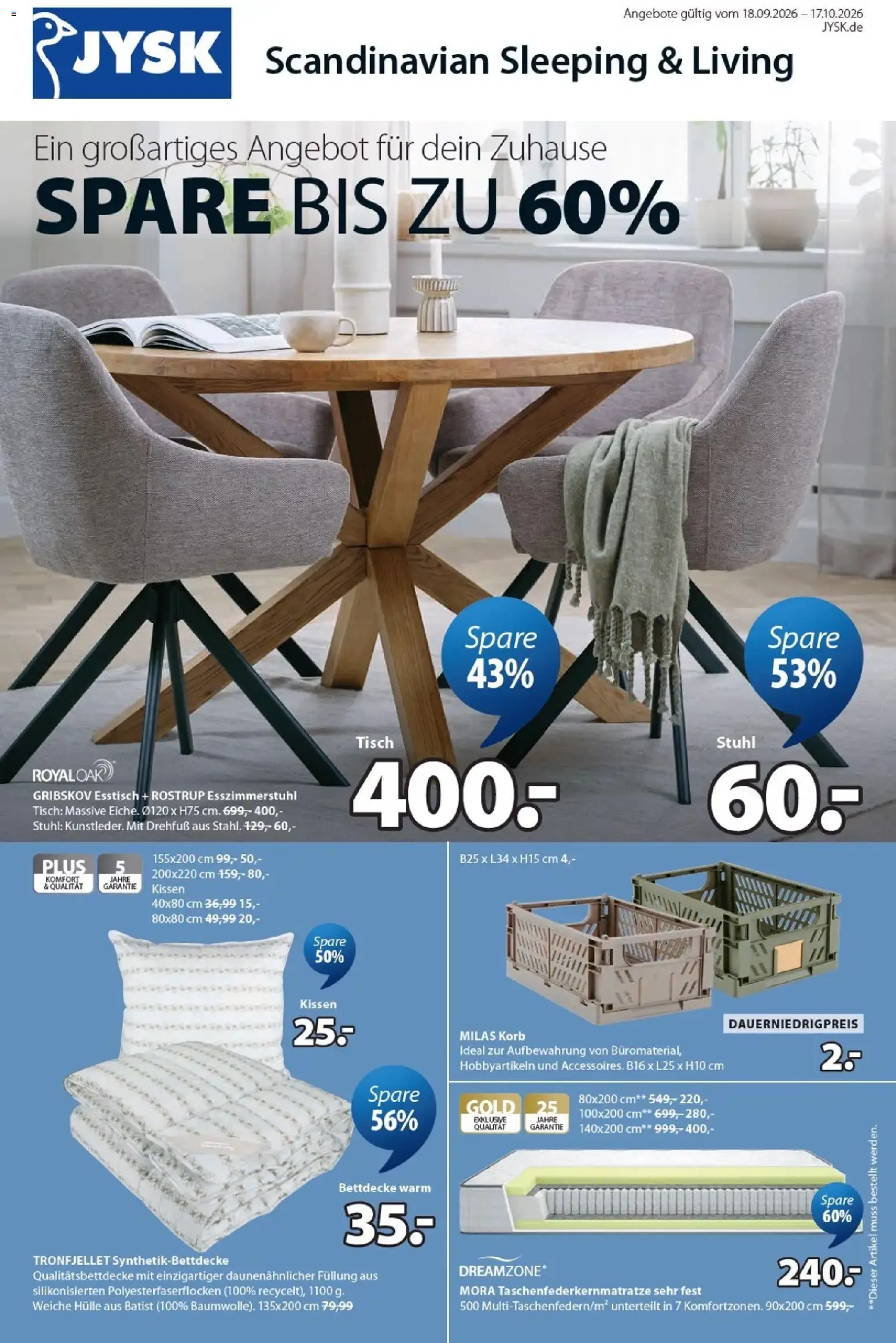JYSK - Scandinavian Sleeping & Living: Ahorra hasta un 60%