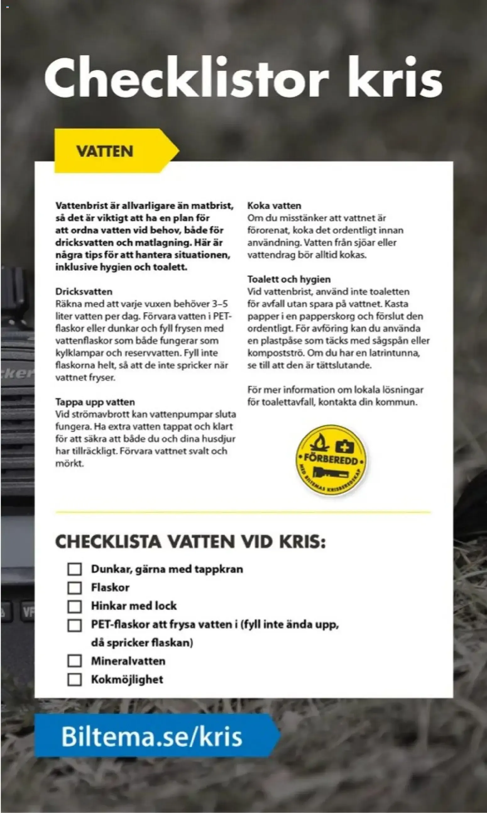 Biltema: Beredskapsvecka. Bli förberedd med våra krisprodukter. från 20 september till 15 oktober 2026 - Reklamblad sidor 2