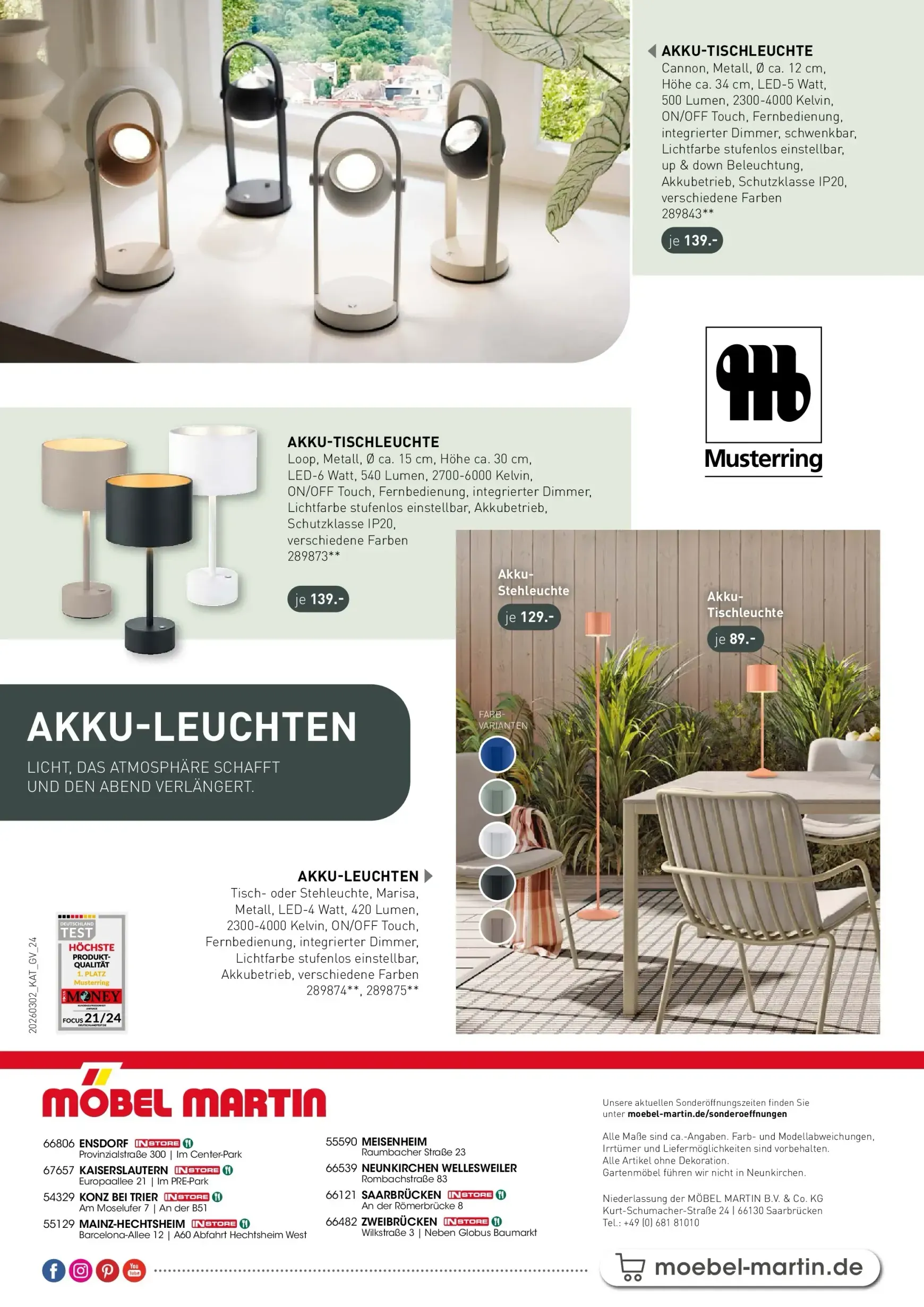 Möbel Martin - Moderne Outdoor-Möbel Prospekt – von Sonntag 01.03.2026 bis Montag 31.08.2026 von 2. März bis 31. August 2026 - Prospekt seite 24