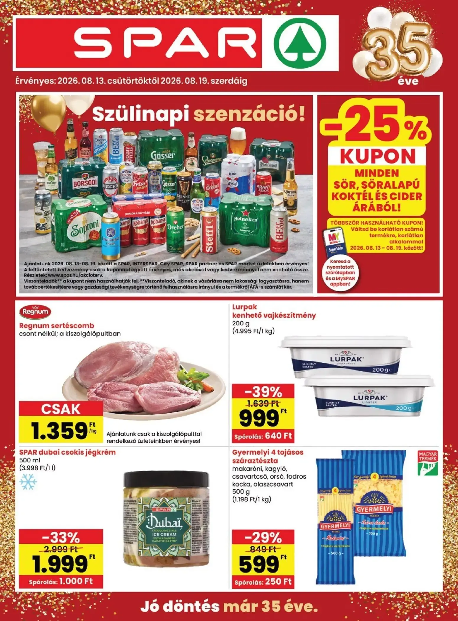Katalógus Spar akciós újság - 2026.08.13.-tól augusztus 13.-tól augusztus 19.-ig 2026. - Oldal 1