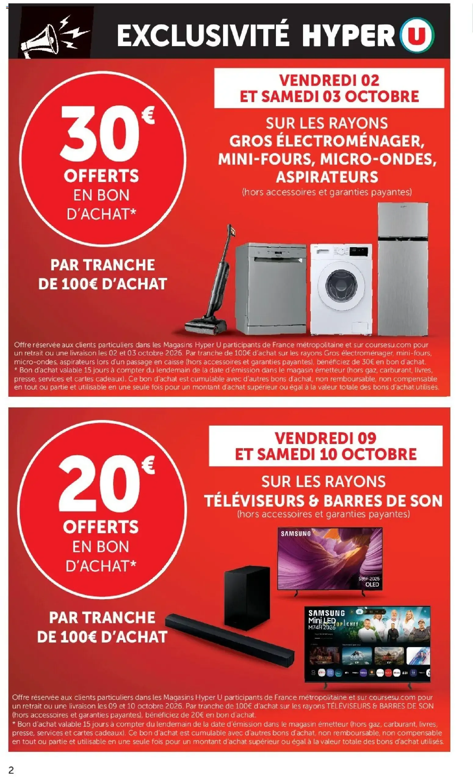 Hyper U - Les prix bas de la semaine à partir du 29/09/2026 - promo en ligne du 29 septembre au 11 octobre 2026 - Catalogue page 2