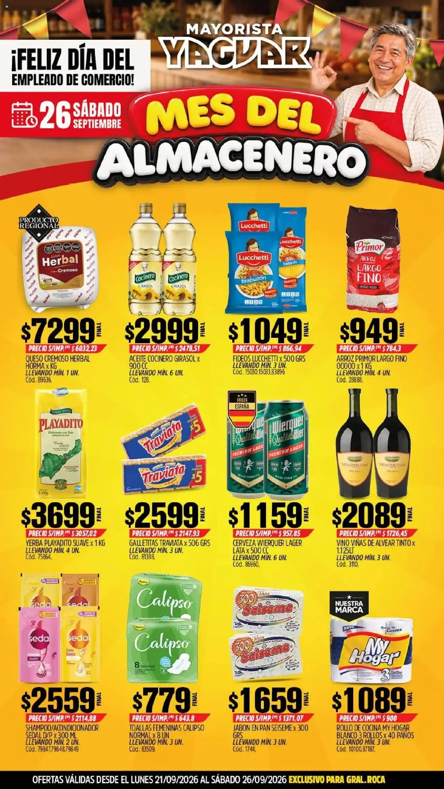 Ofertas de Yaguar - Oferta Semanal General Roca del 21/09/2026 - 26/09/2026 21 de septiembre al 26 de septiembre 2026 - Página 1 del catálogo