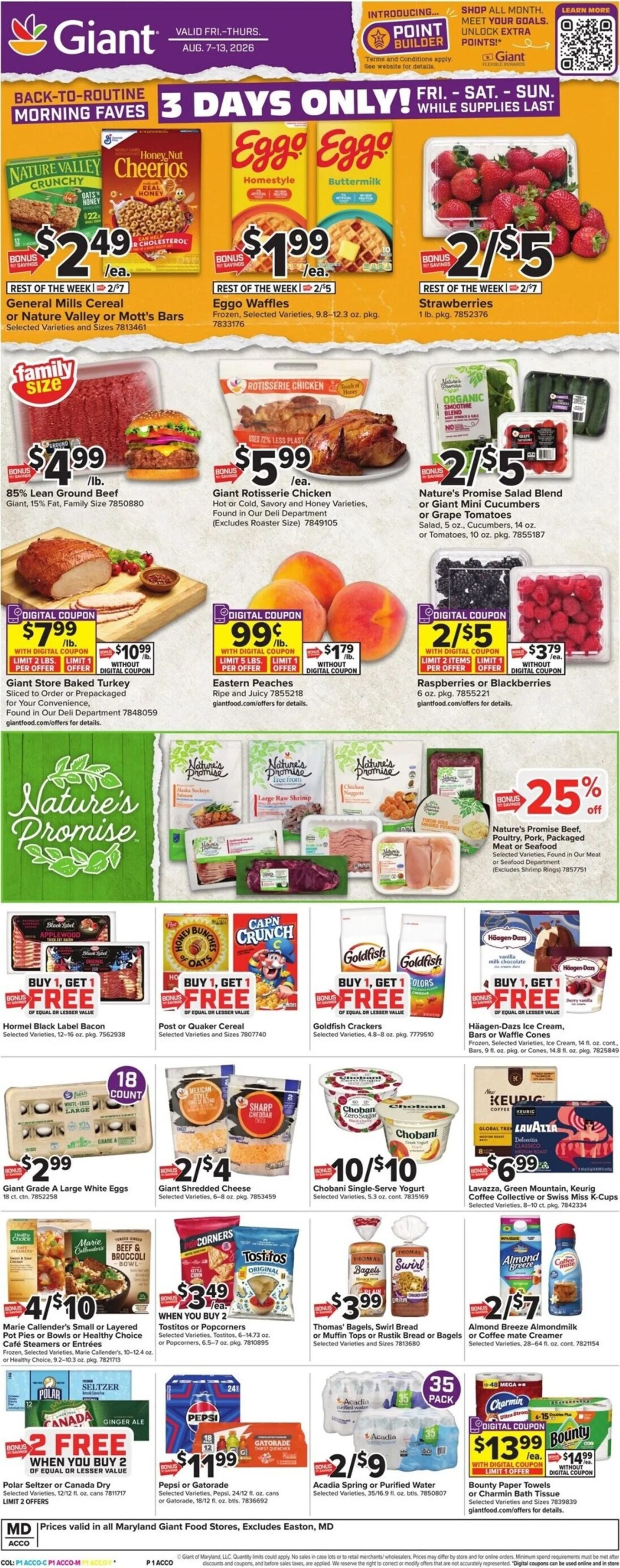 Weekly ad Current Giant leaflet valid from Friday 08/07/2026 to Thursday 08/13/2026 from August 7 to August 13 2026 - Page 1