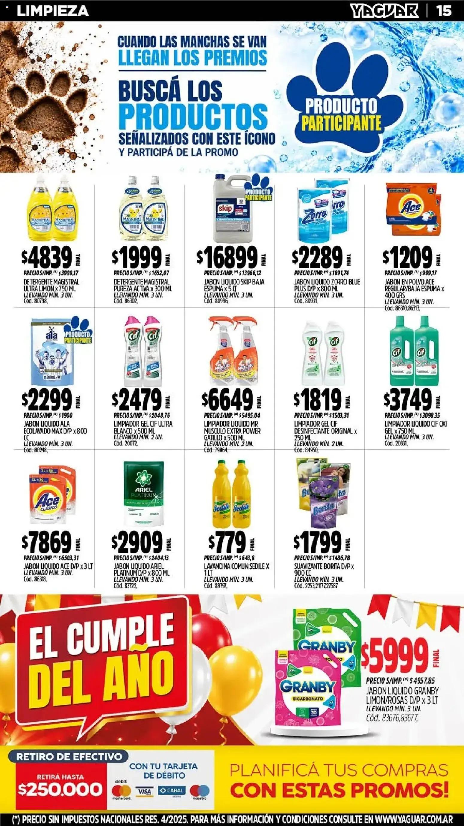 Ofertas de Yaguar Mayorista - El Cumple del Año 38 26 de octubre al 1 de noviembre 2026 - Página 17 del catálogo