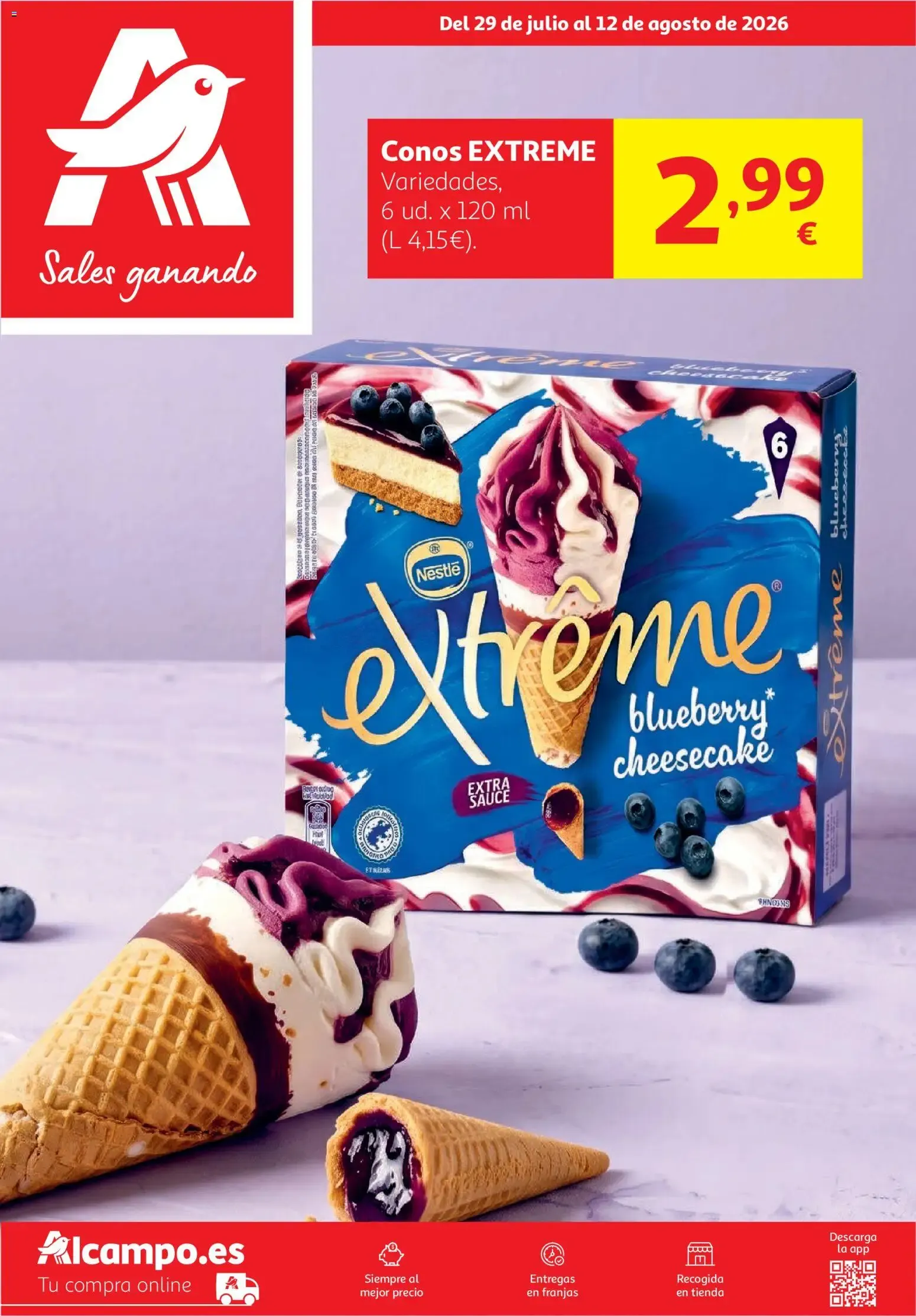 Alcampo Conos EXTREME Blueberry Cheesecake