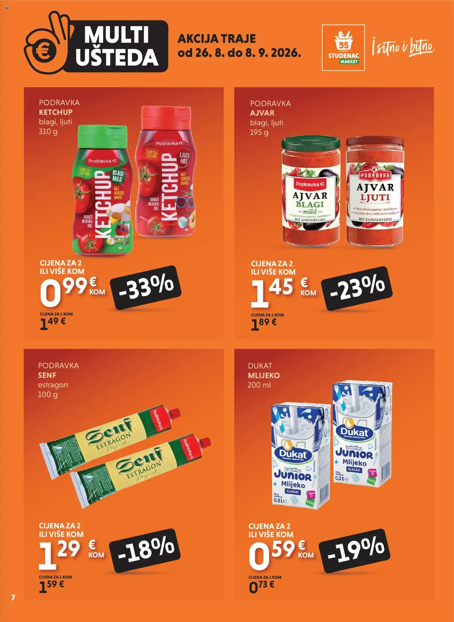 Katalog Studenac Multi Ušteda novi od 26.08.2026 na listanje > letak digitalni od 26. kolovoza do 8. rujna 2026. - Pregled Stranica 7
