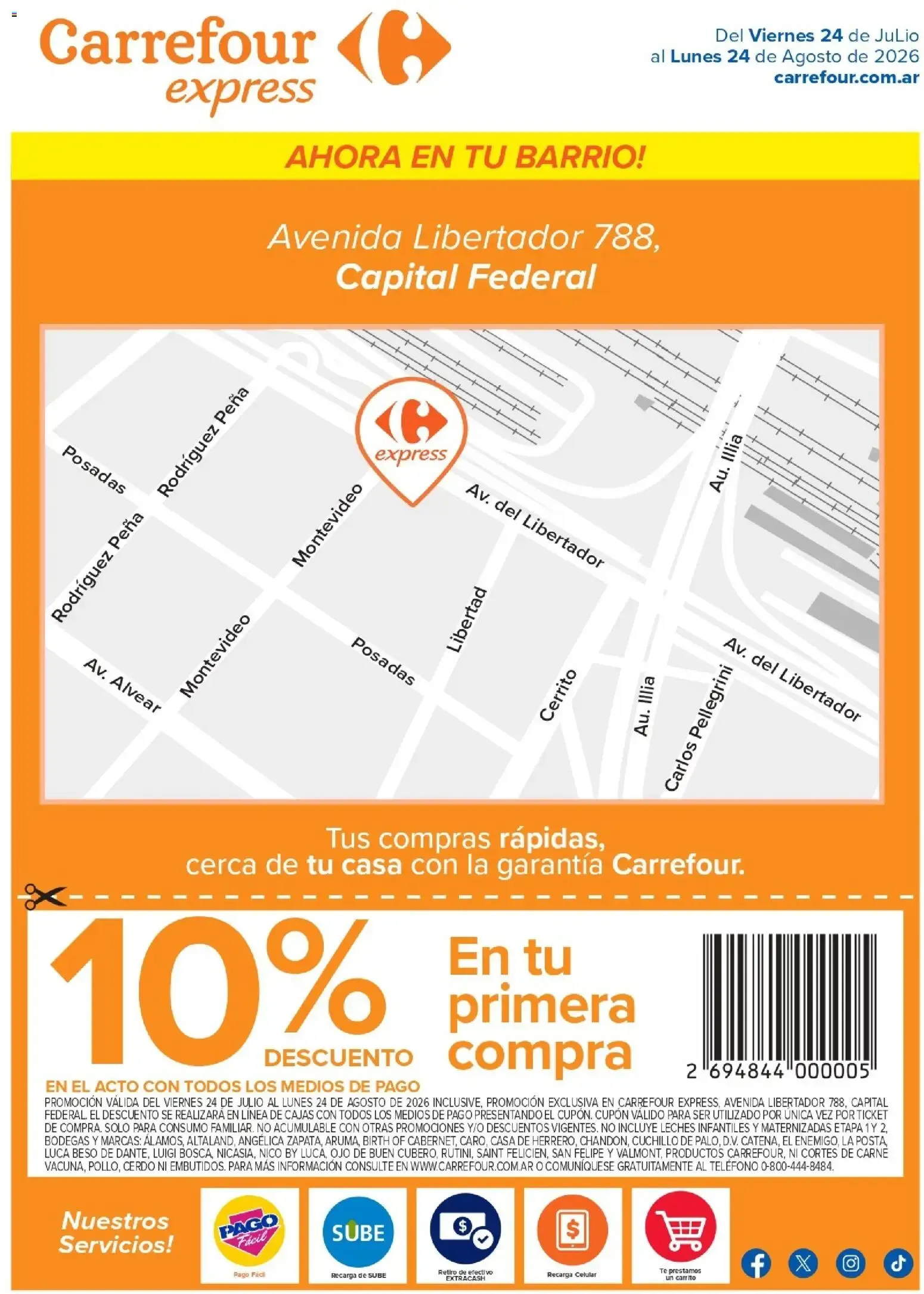 Ofertas de Carrefour - Express Avenida Libertador 788 || del 24/07/2026 - 24/08/2026 || Promociones 24 de julio al 24 de agosto 2026 - Página 1 del catálogo