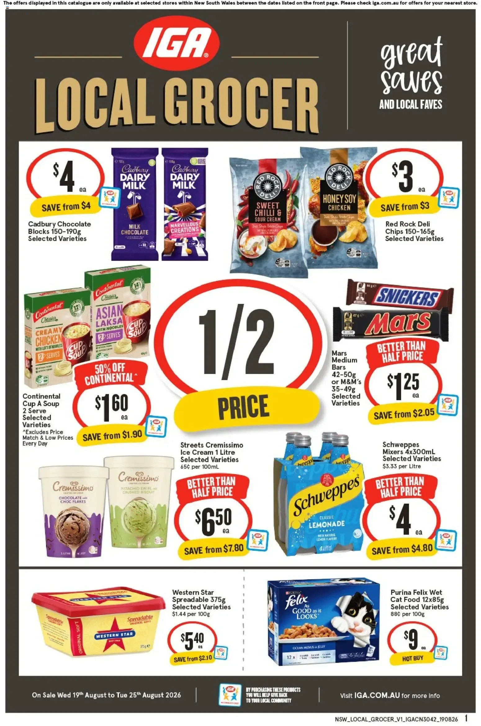 IGA Local Grocer: Great Saves and Local Faves - Catalogue valid from 19 August to 25 August 2026 - page 1