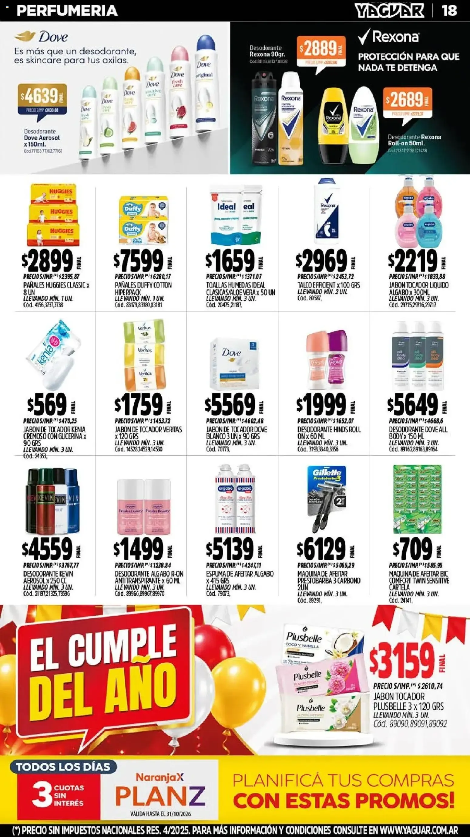 Ofertas de Mayorista Yaguar - El Cumple del Año 19 de octubre al 24 de octubre 2026 - Página 20 del catálogo