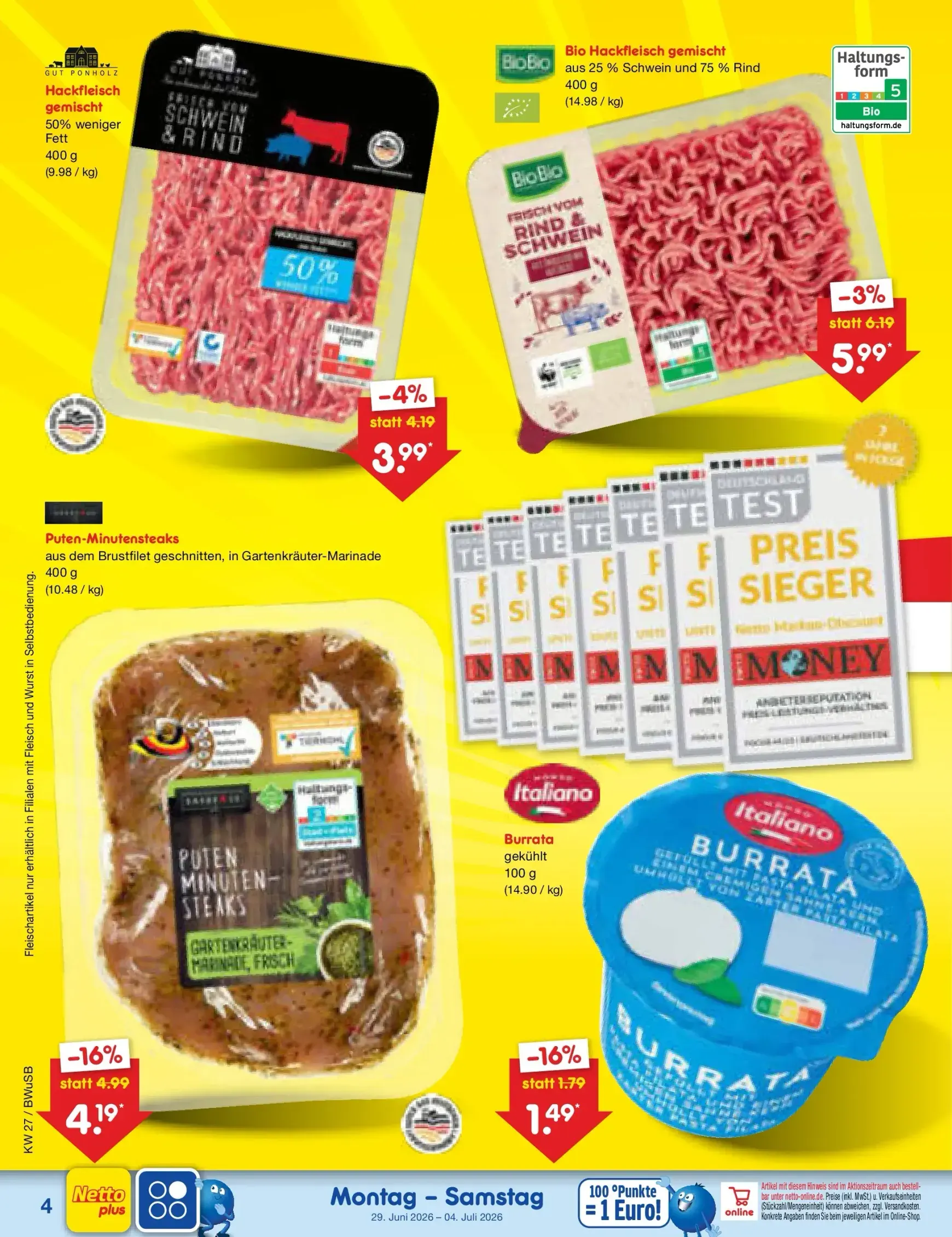 Netto Marken Discount - Sonderangebote Prospekt – von Montag 29.06.2026 bis Samstag 04.07.2026 von 29. Juni bis 4. Juli 2026 - Prospekt seite 4