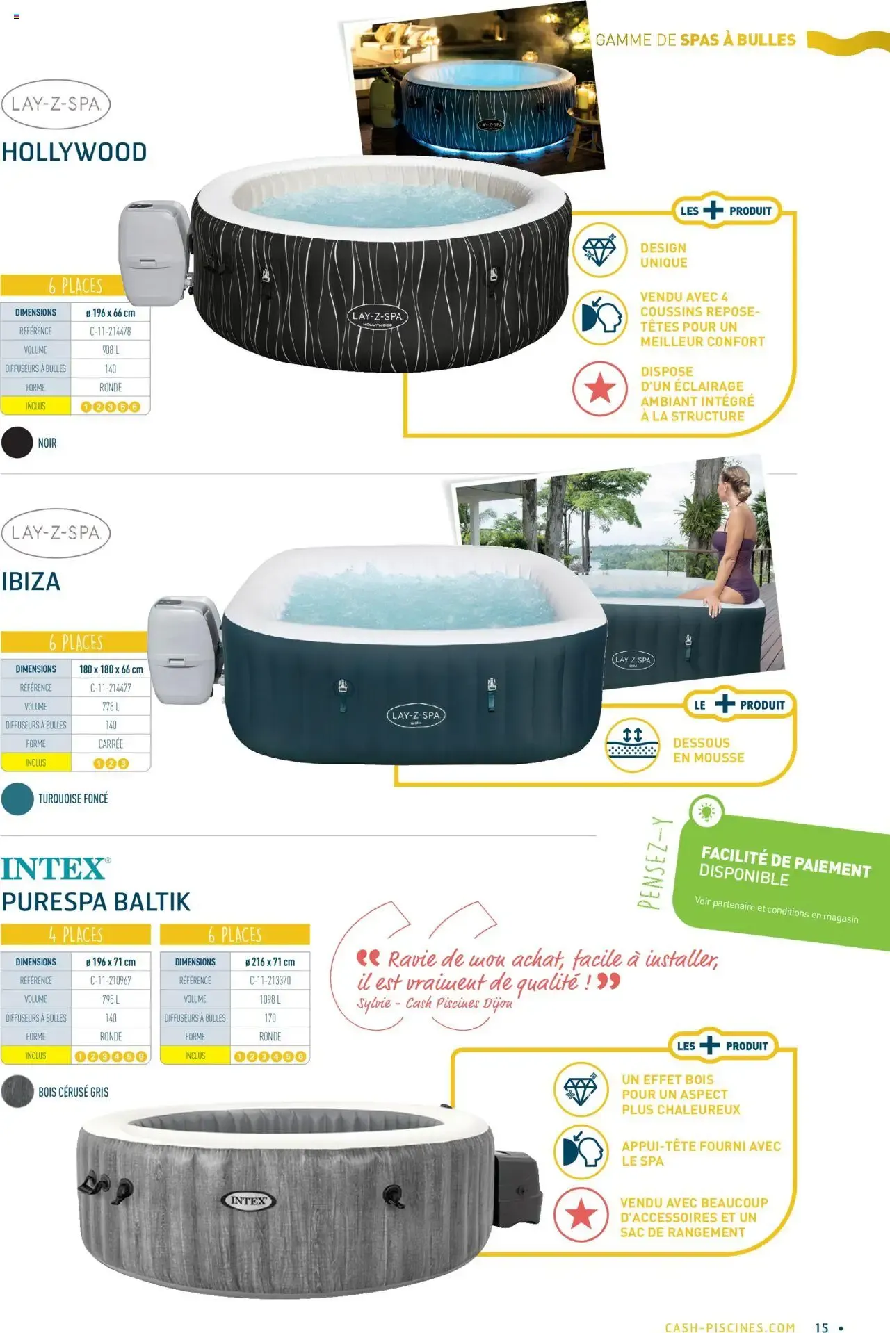 Cash Piscines Guide spas gonflables à partir du 01/03/2024 - promo en ligne du 1 mars au 30 septembre 2026 - Catalogue page 15