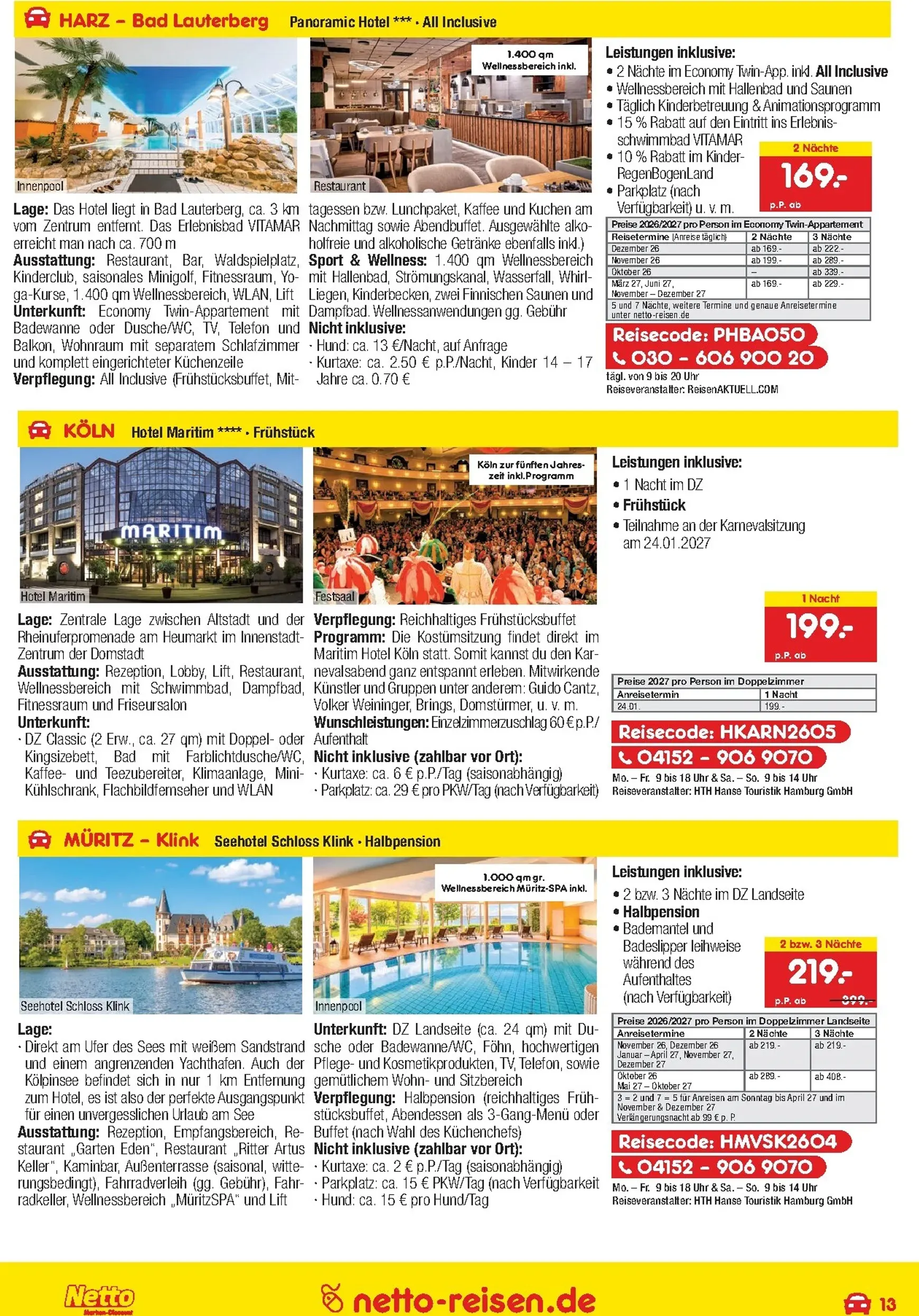 Netto Marken Discount - Reisen Prospekt – von Donnerstag 01.10.2026 bis Samstag 31.10.2026 von 1. Oktober bis 31. Oktober 2026 - Prospekt seite 13