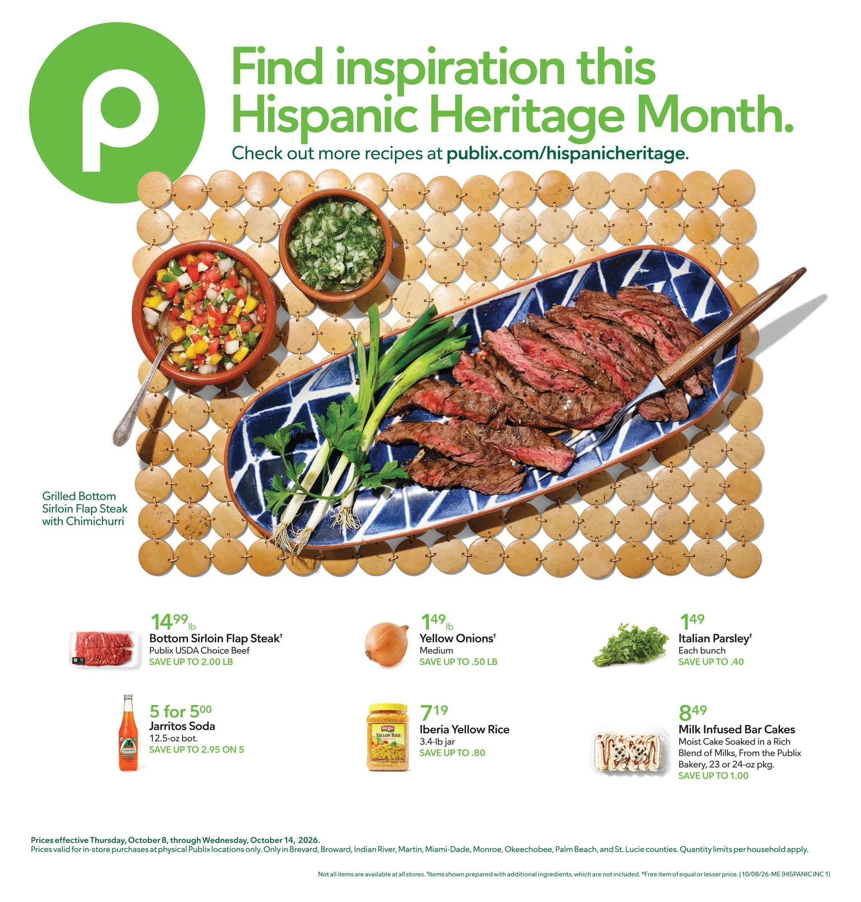 Weekly ad Current Publix - Hispanic Heritage Month leaflet valid from Thursday 10/08/2026 to Wednesday 10/14/2026 from October 8 to October 14 2026 - Page 1