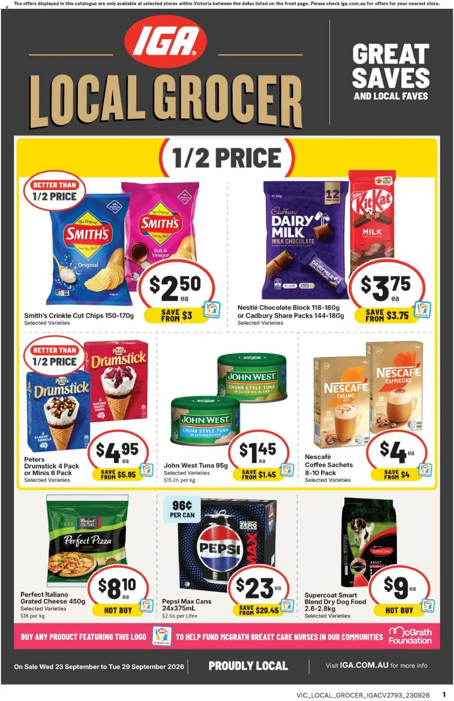 IGA Local Grocer - Great Saves - Catalogue valid from 23 September to 29 September 2026 - page 1