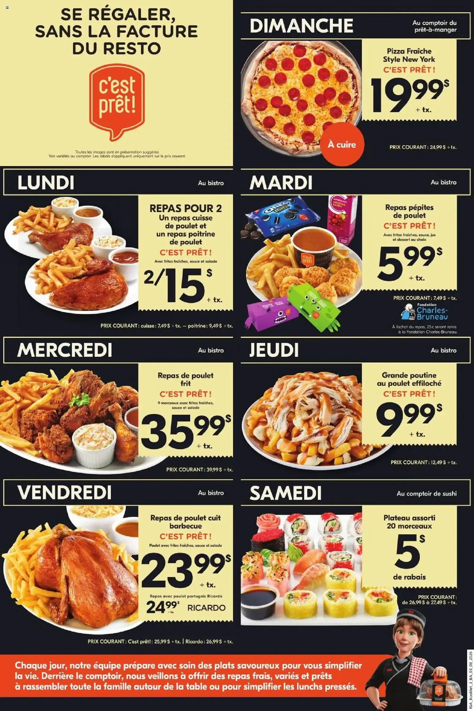 IGA circulaire - Se régaler sans la facture du resto from Aug 27, 2026 > weekly specials & deals from August 27 to September 23 2026 - flyer page 3