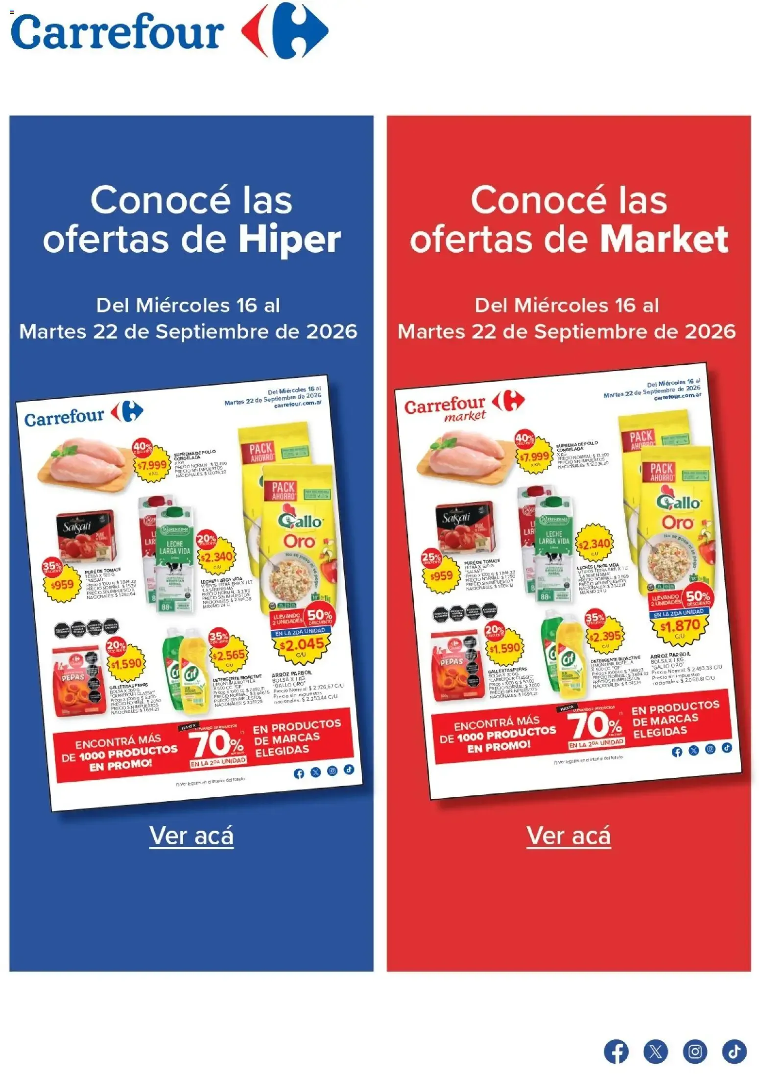 Ofertas de Carrefour Ofertas || del 16/09/2026 - 22/09/2026 || Promociones 16 de septiembre al 22 de septiembre 2026 - Página 1 del catálogo