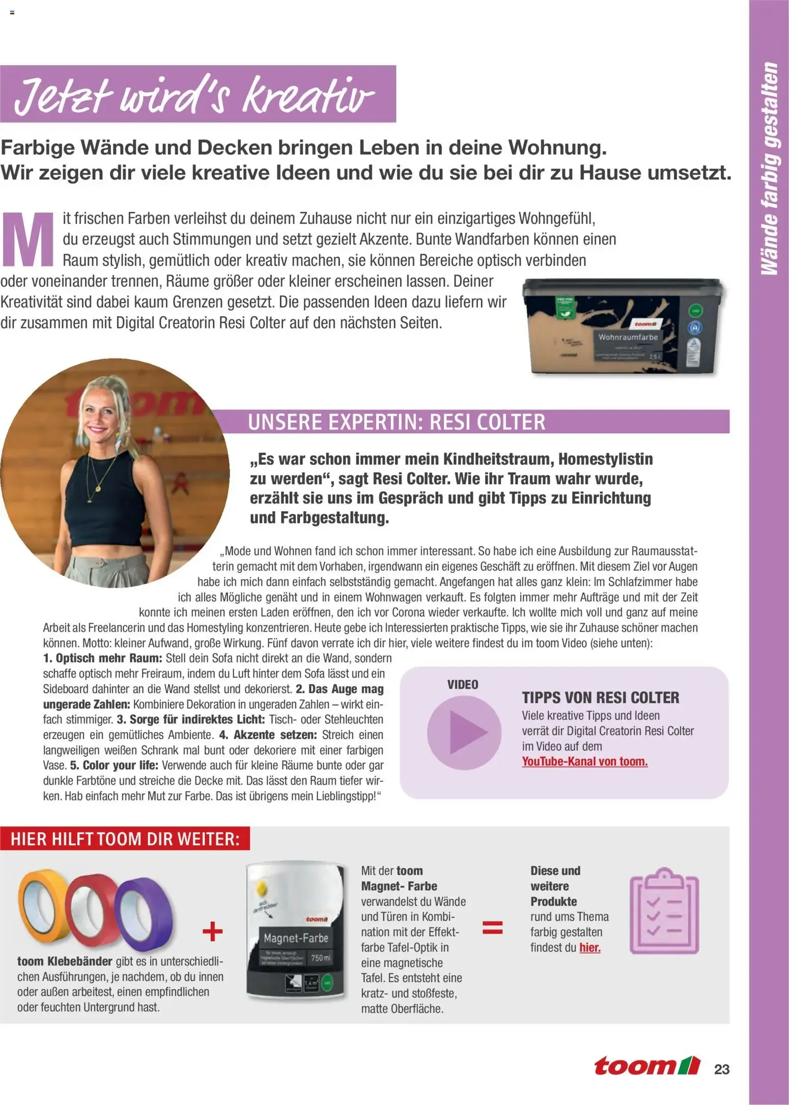 Toom Baumarkt Wände streichen und tapezieren (ab 01.01.2026) zum Blättern von 1. Januar bis 31. Dezember 2026 - Prospekt seite 23
