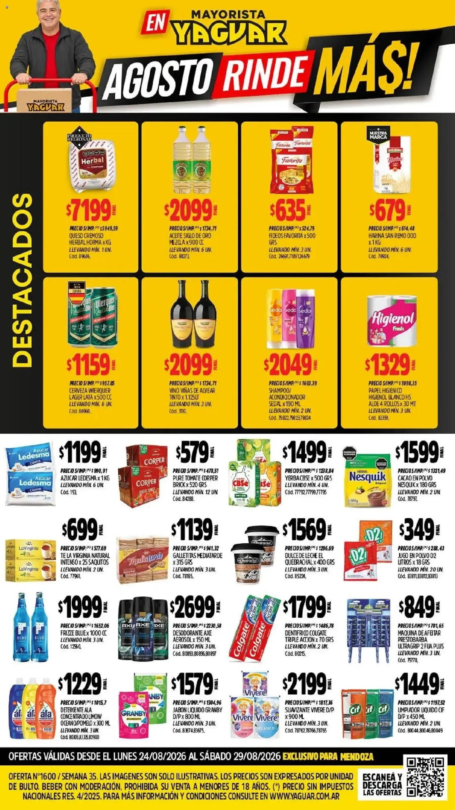 Ofertas de Yaguar - Oferta Semanal Mendoza del 24/08/2026 - 29/08/2026 24 de agosto al 29 de agosto 2026 - Página 1 del catálogo