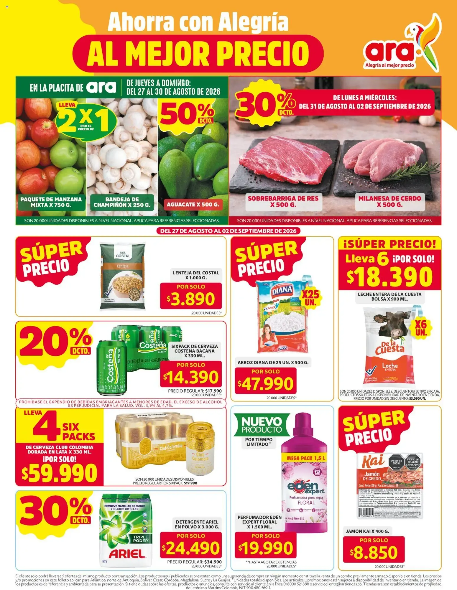 Catalogo de Ara: Ahorra con Alegría al Mejor Precio 27 de agosto al 2 de septiembre 2026 - Pag 1
