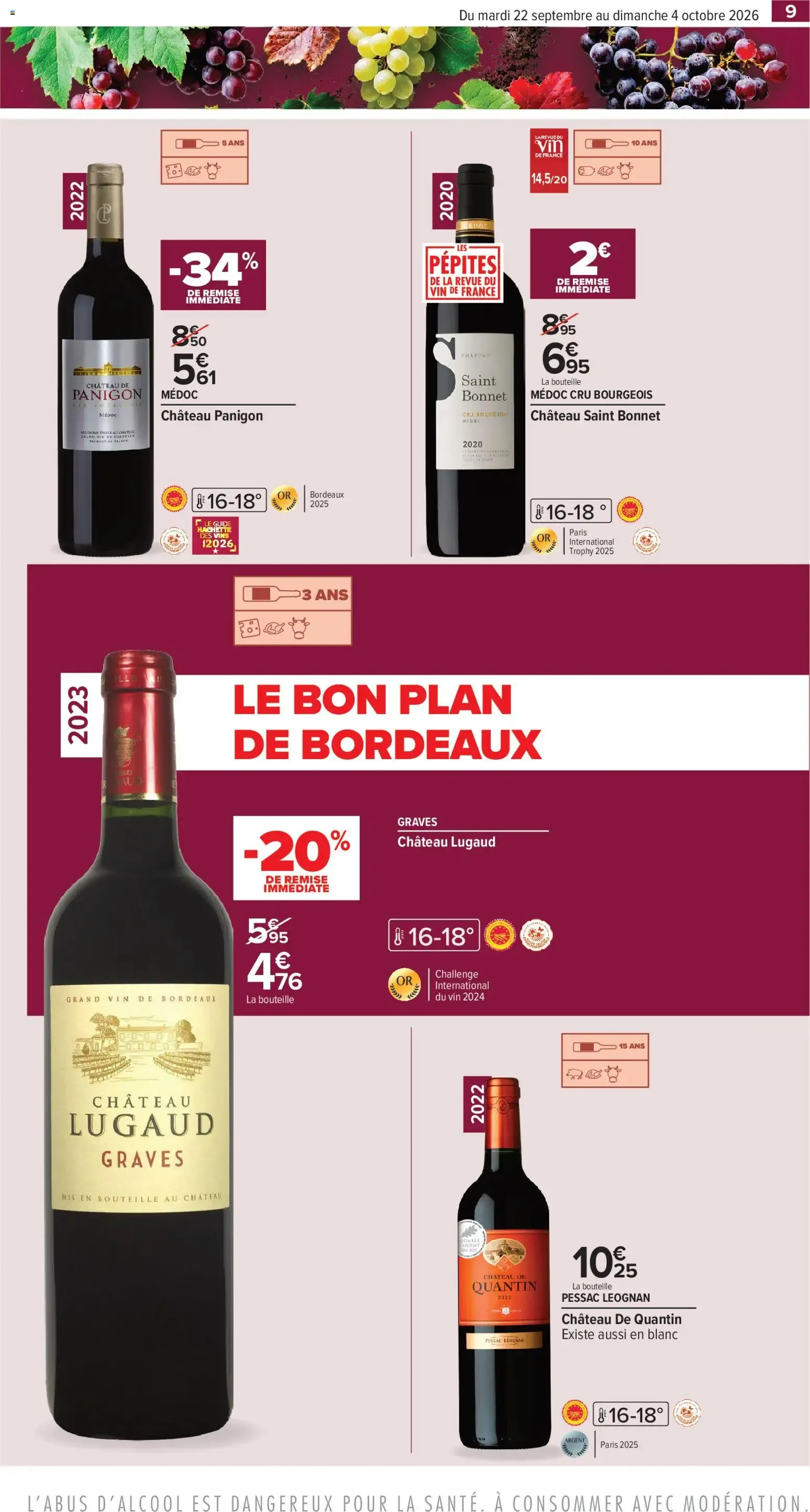 Carrefour contact Foire aux Vins: Le goût des bons plans du 22 septembre au 4 octobre 2026 - Catalogue page 9