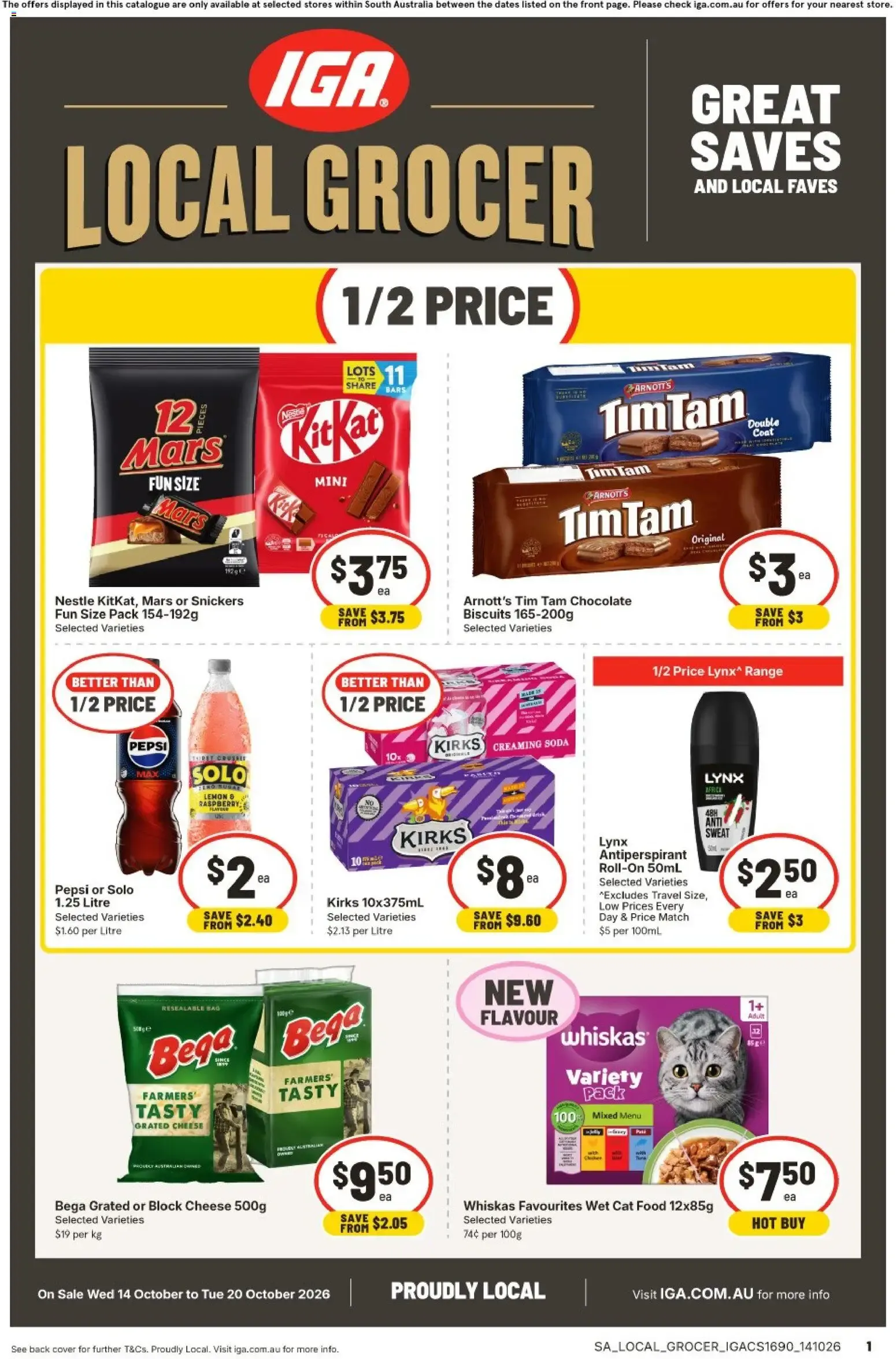 IGA Local Grocer - Great Saves and Local Faves - Catalogue valid from 14 October to 20 October 2026 - page 1