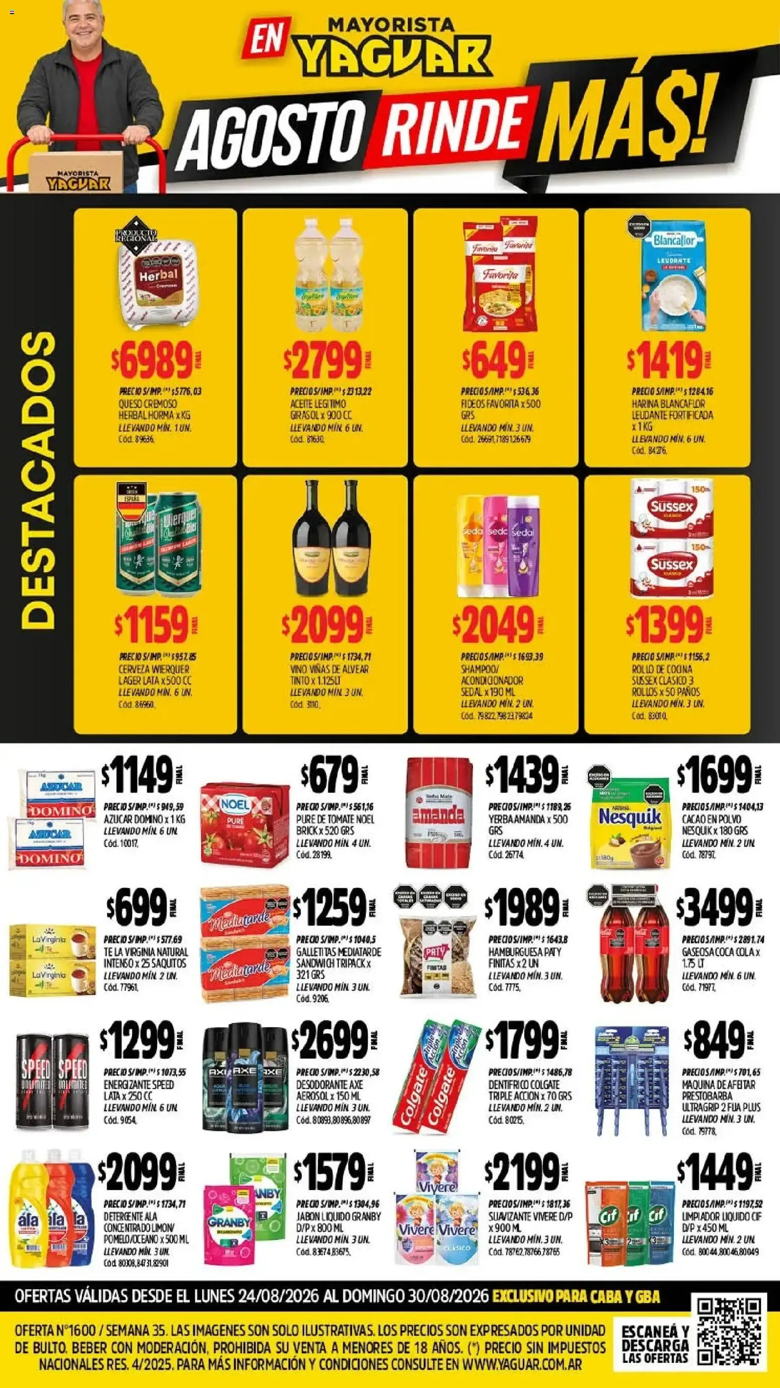 Ofertas de Yaguar catálogo del 24/08/2026 - 30/08/2026 24 de agosto al 30 de agosto 2026 - Página 1 del catálogo