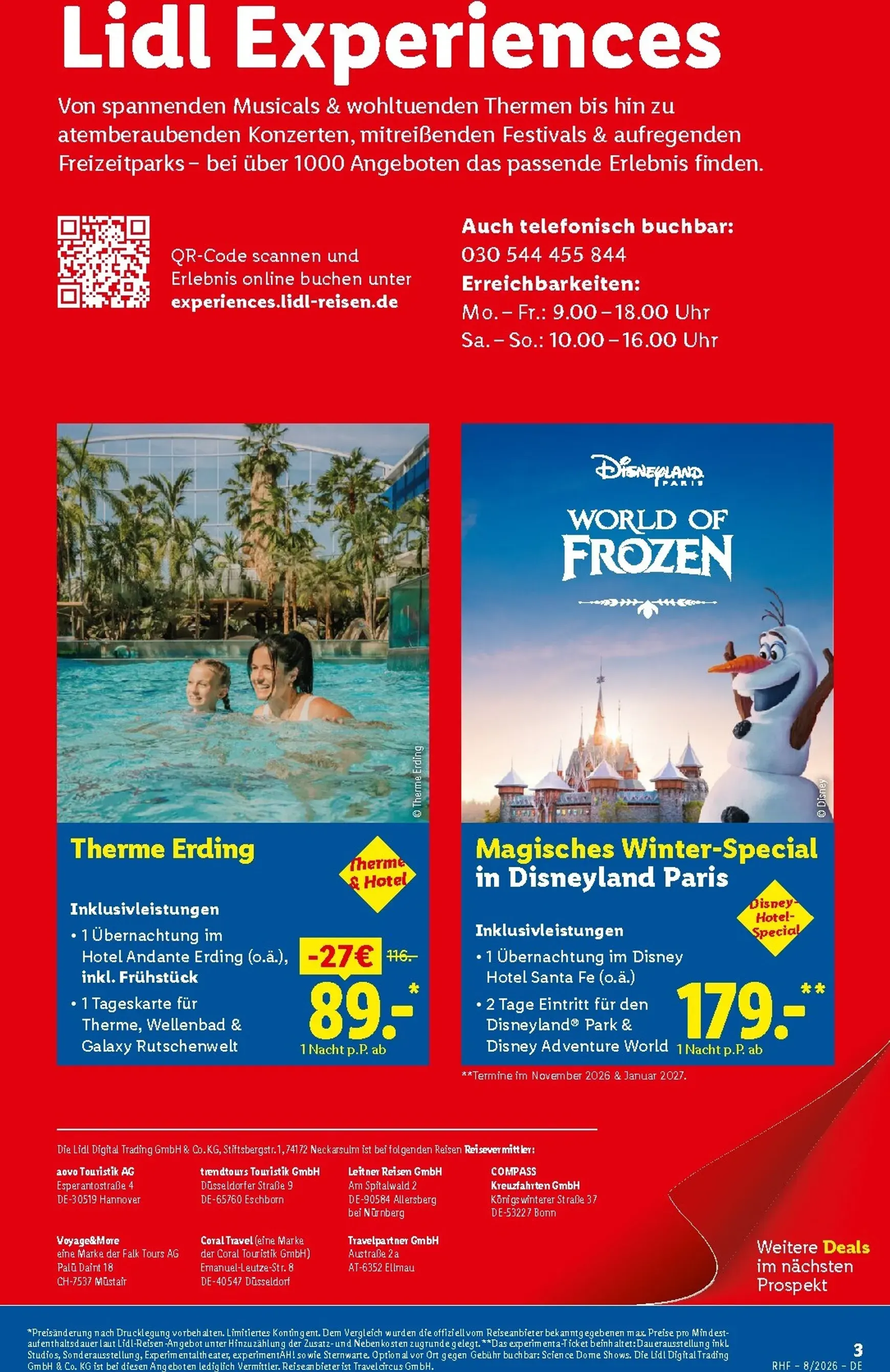 Lidl August Reise-Highlights Prospekt – von Mittwoch 29.07.2026 bis Montag 31.08.2026 von 29. Juli bis 31. August 2026 - Prospekt seite 3