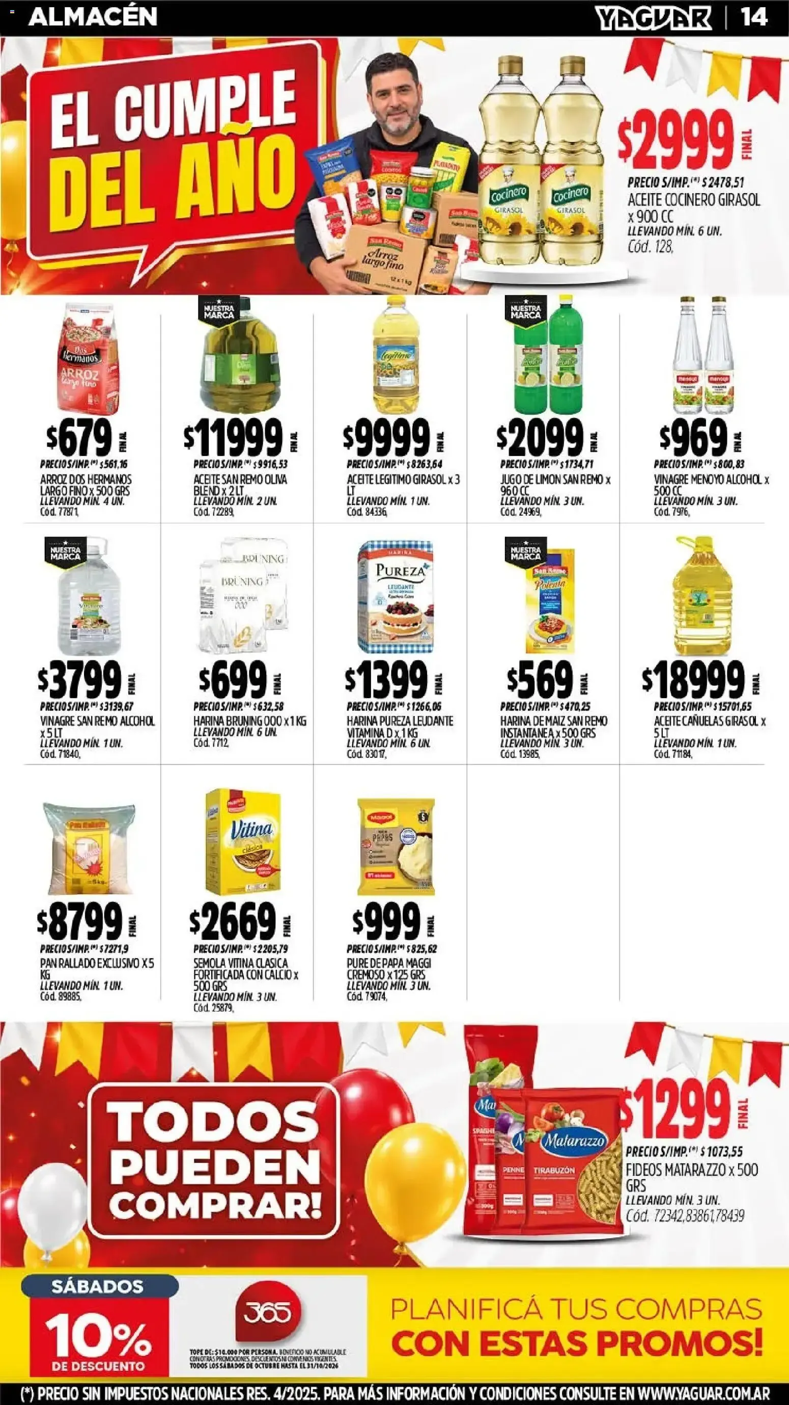 Ofertas de Mayorista Yaguar - El Cumple del Año 38 - Ofertas para Chaco 5 de octubre al 10 de octubre 2026 - Página 11 del catálogo