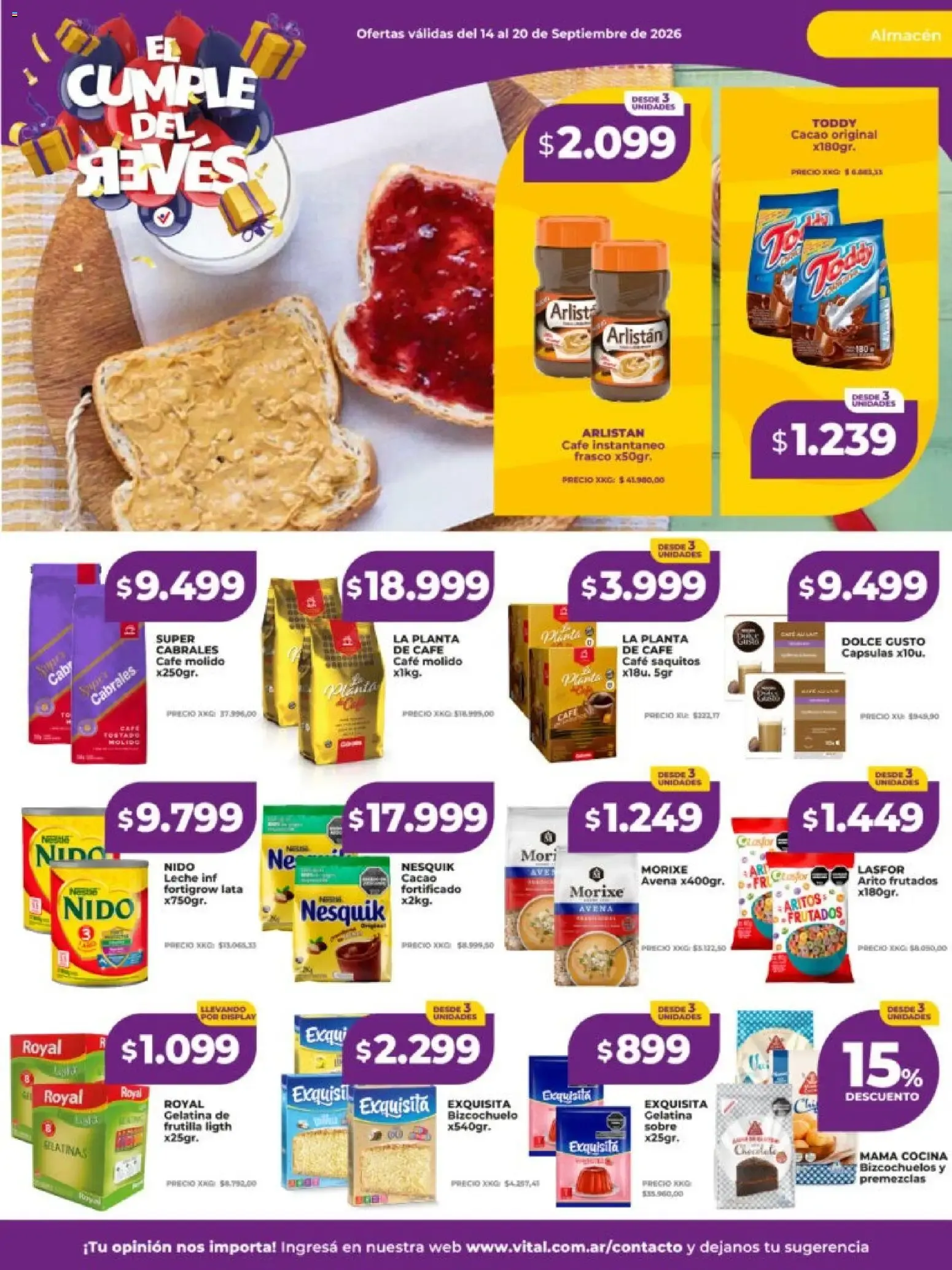 Ofertas de Vital - Ofertas || del 14/09/2026 - 20/09/2026 || Catálogo 14 de septiembre al 20 de septiembre 2026 - Página 19 del catálogo