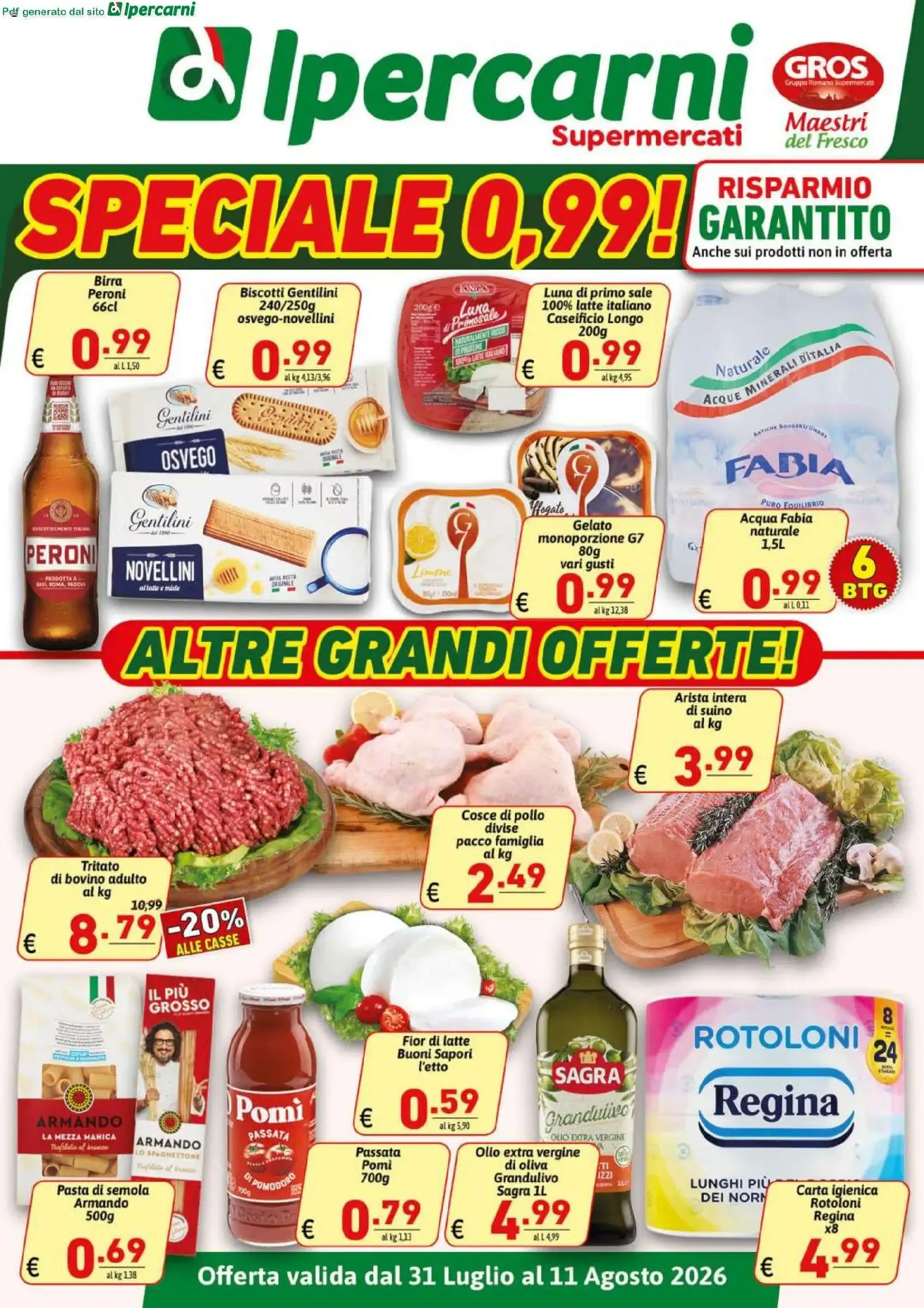 Ipercarni volantino dal 31/07/2026 - online Offerte da 31 luglio a 11 agosto di 2026 - Pagina del volantino 1