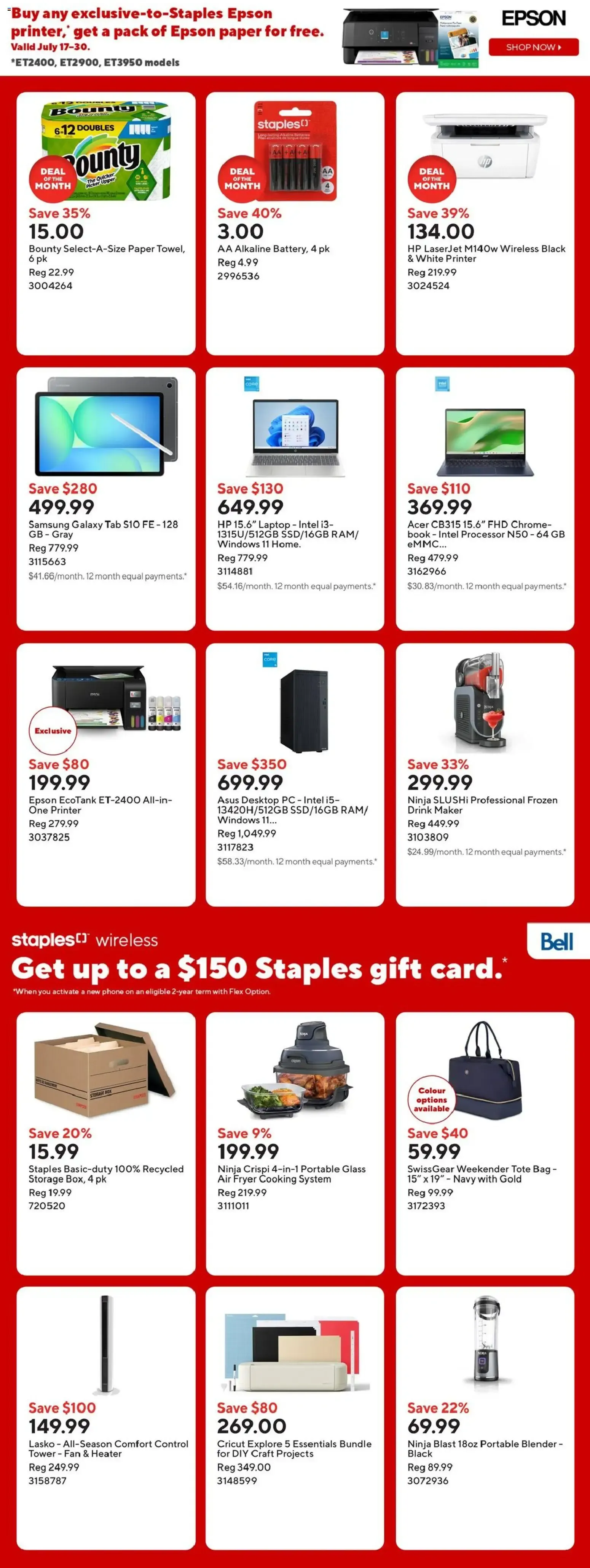 Staples Easy Deals & Friends + Family Savings from July 17 to July 23 2026 - flyer page 2