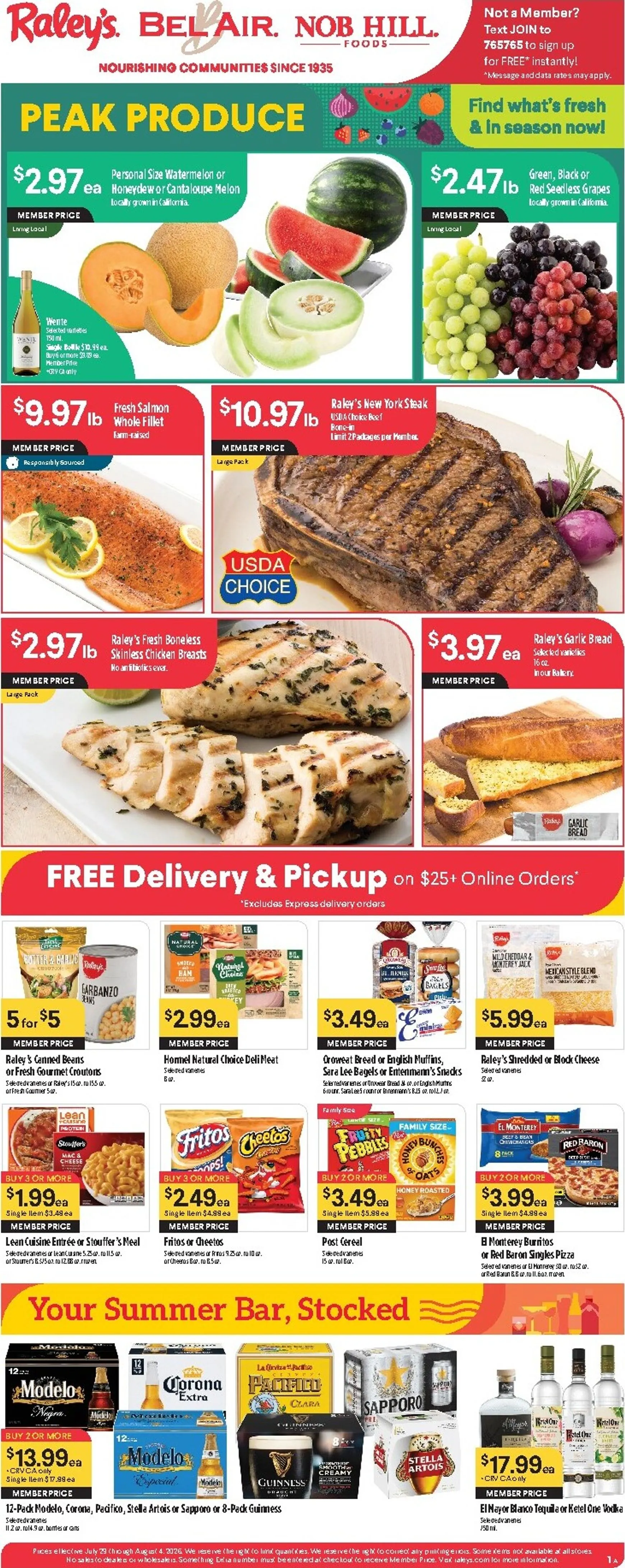 Weekly ad Raley's Brochure from July 29 to August 4 2026 - Page 1