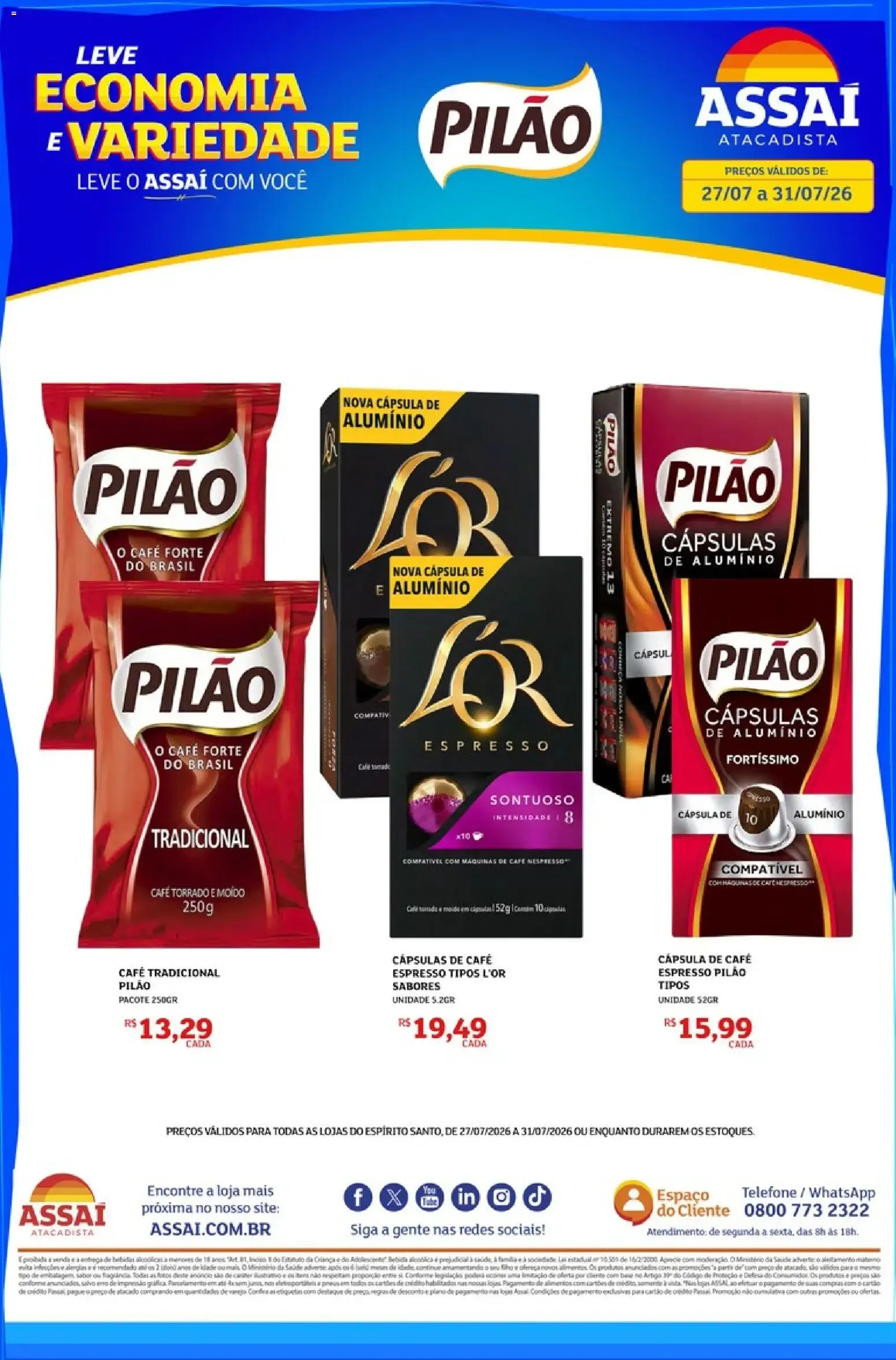 Encarte de Assaí Atacadista ofertas - ES de 27/07/2026 | Promoções Online 27 de julho até 31 de julho 2026 - Pagina 1