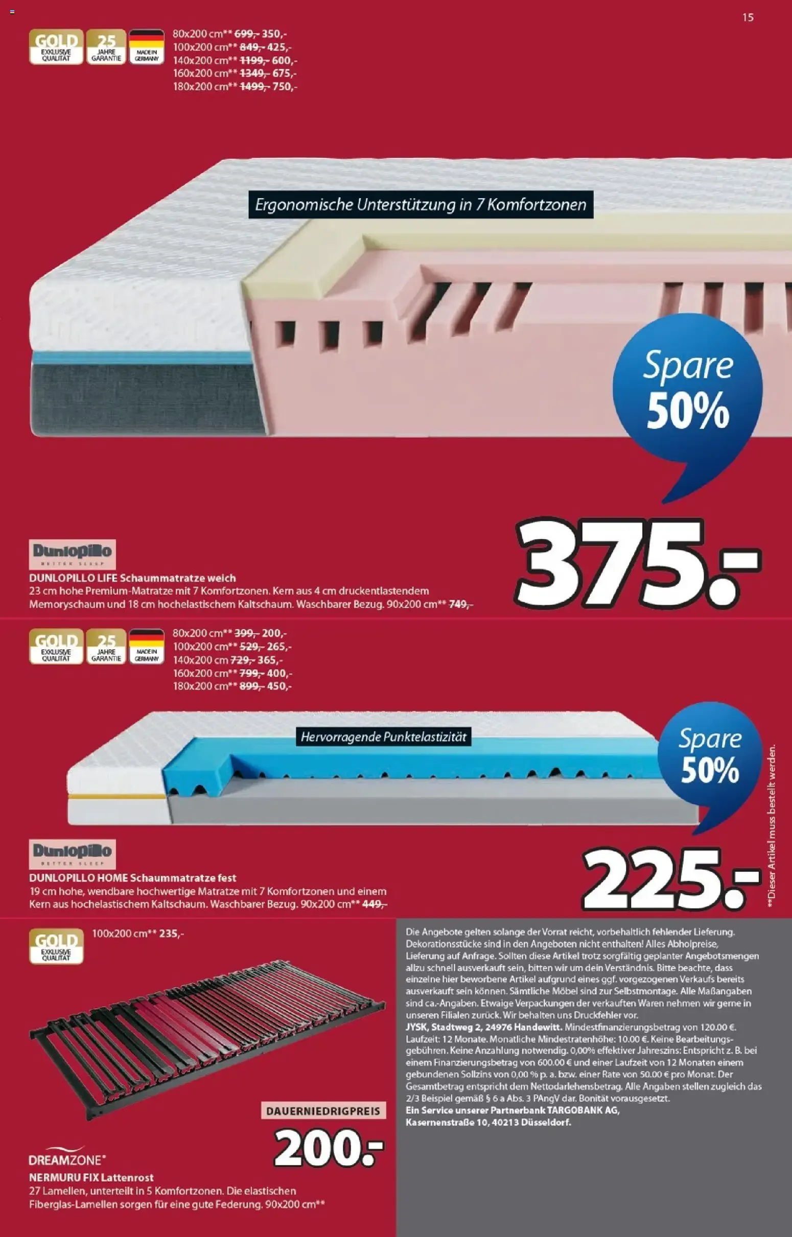 JYSK: SALE - SPARE BIS ZU 70% von 7. Juni bis 11. Juli 2026 - Prospekt seite 15