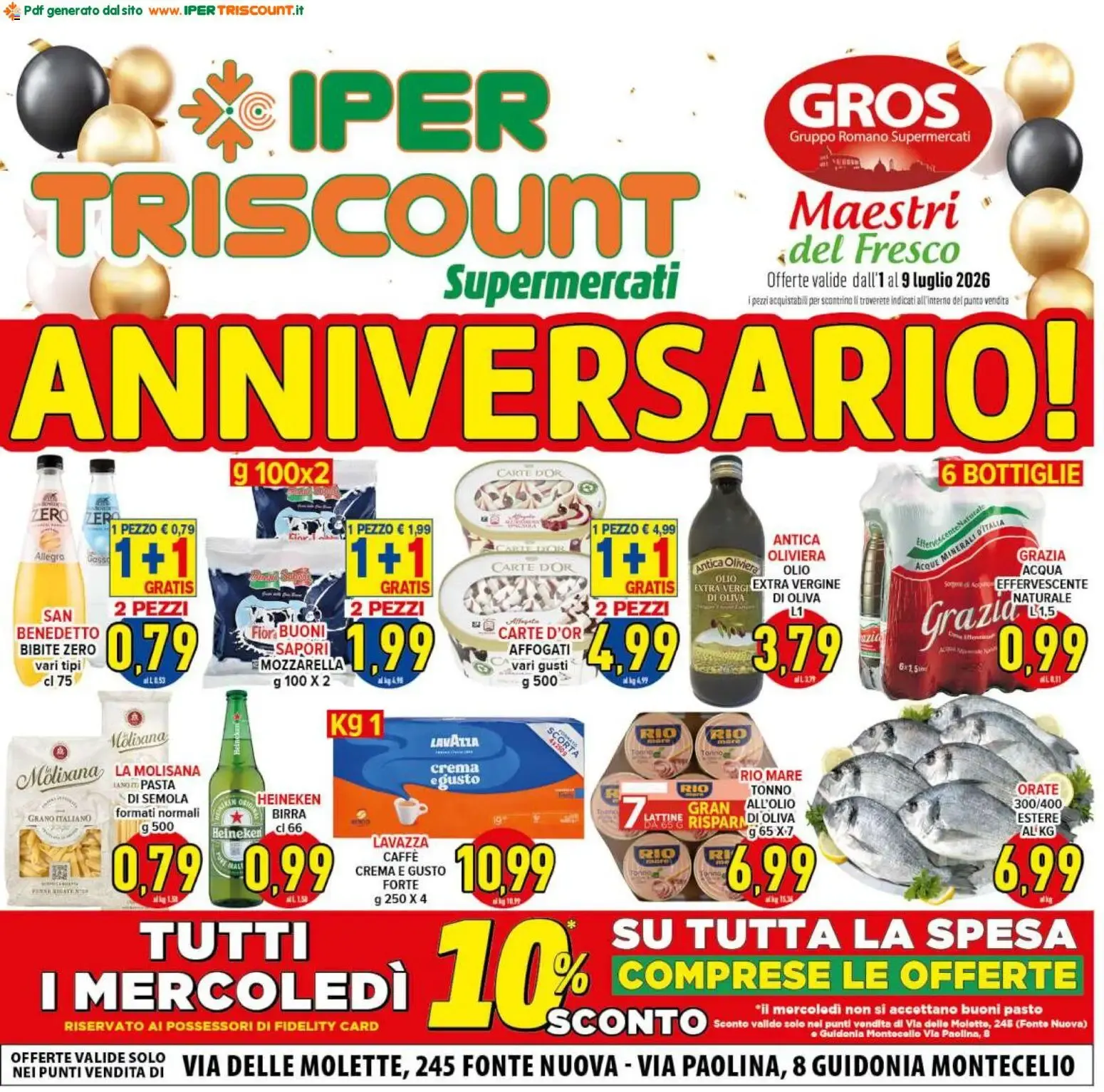 Iper Triscount Supermercati - Anniversario! Offerte valide dall'1 al 9 luglio 2026 da 1 luglio a 9 luglio di 2026 - Pagina del volantino 1