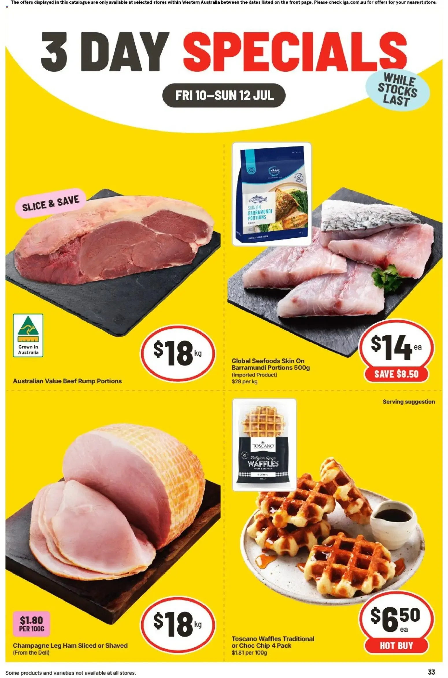 3 DAY SPECIALS