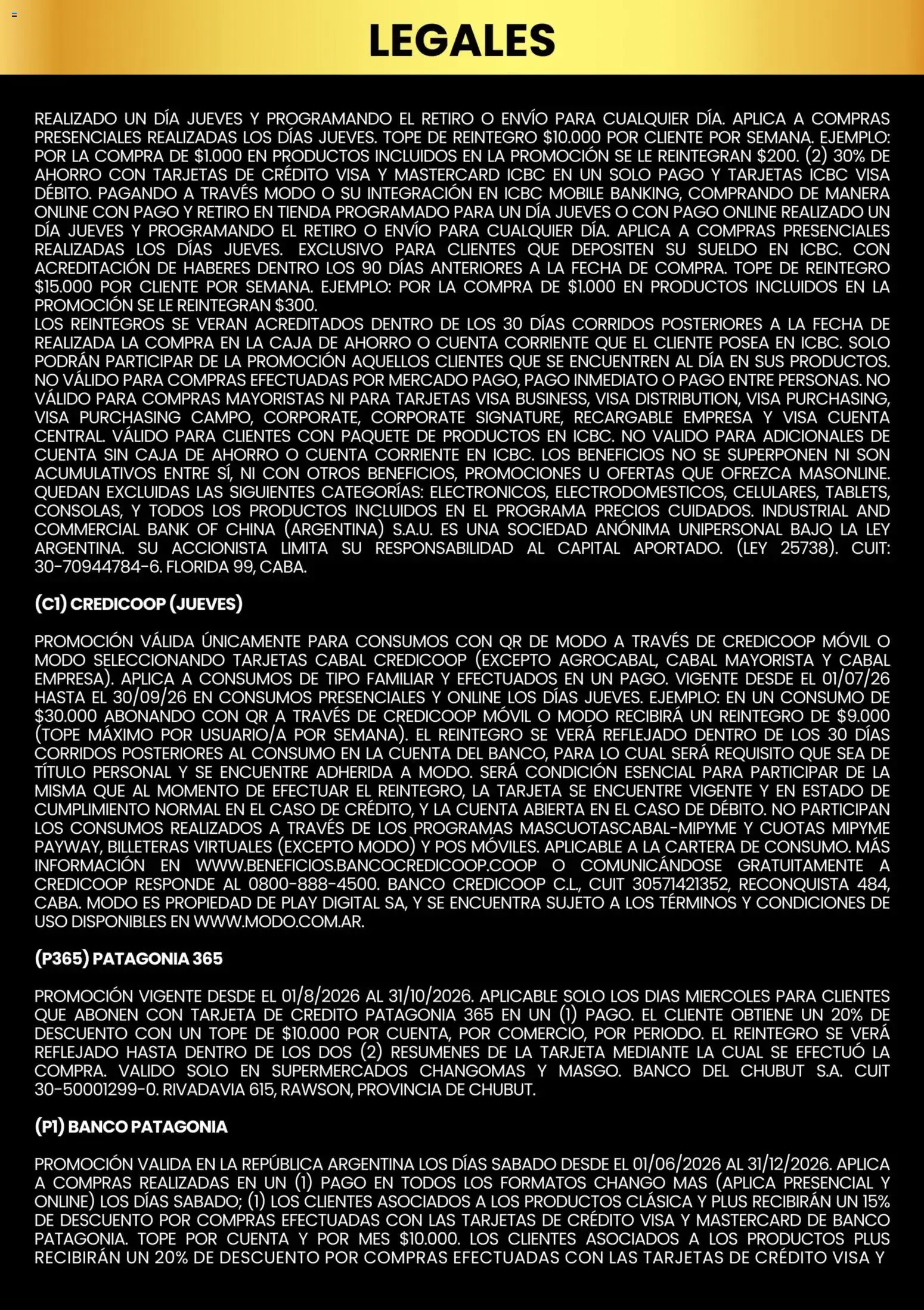 Ofertas de Changomas - Medios de pago || del 01/09/2026 - 30/09/2026 || Catálogo 1 de septiembre al 30 de septiembre 2026 - Página 7 del catálogo