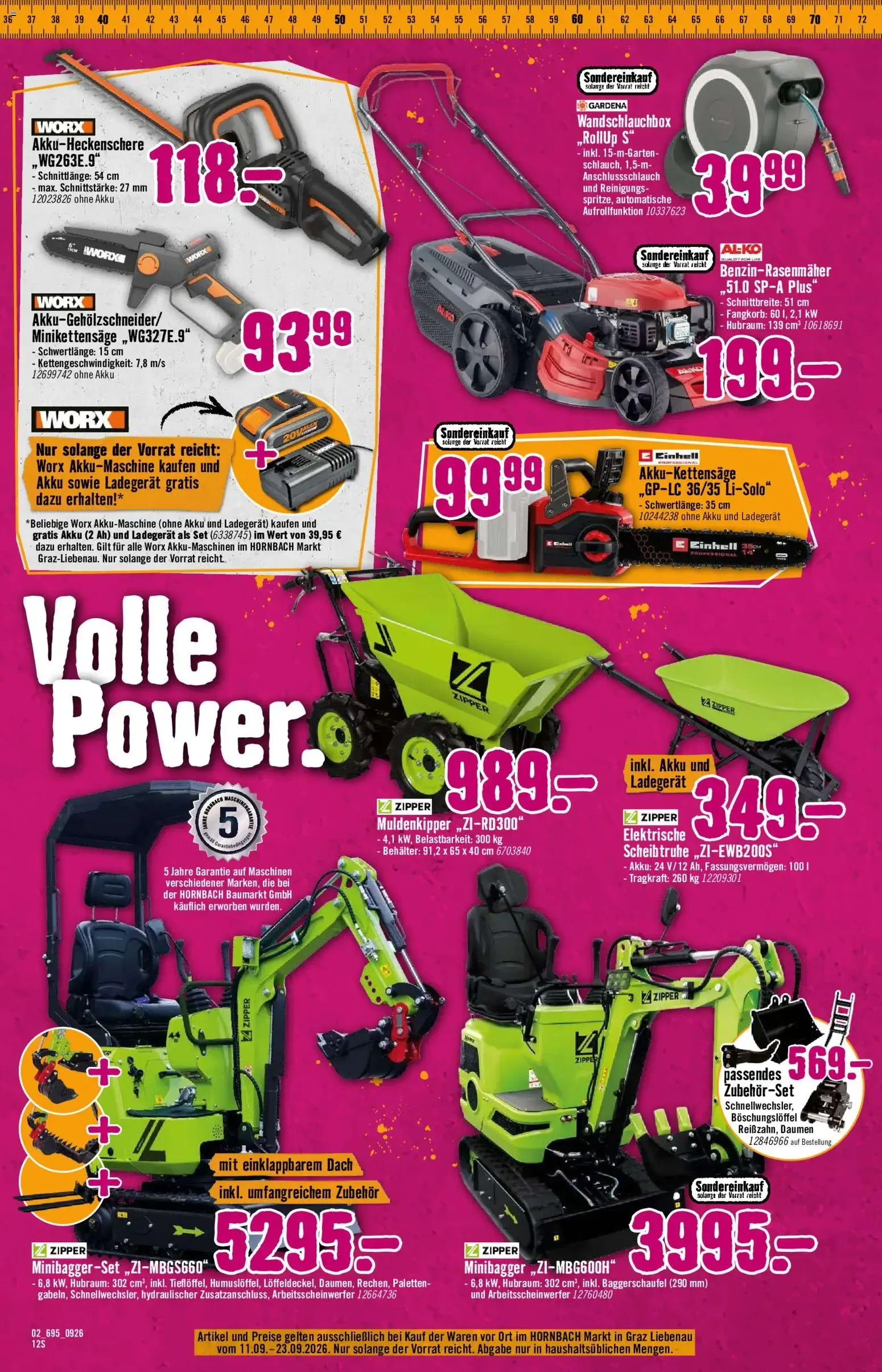 Hornbach Große Neueröffnung Graz Liebenau von 11. September bis 23. September 2026 - Flugblätt seite  3