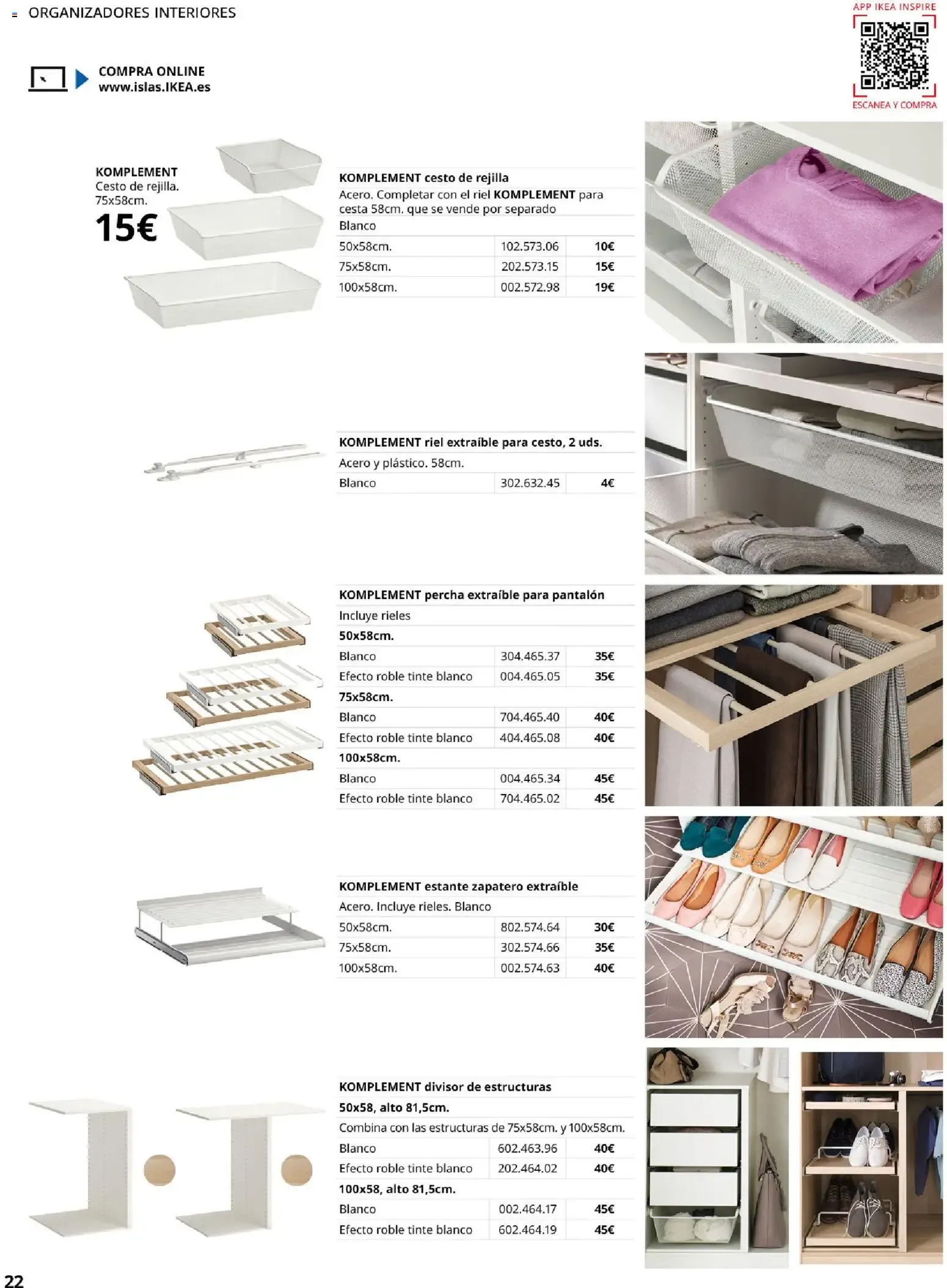 Catálogo de Guía de compra PAX y KOMPLEMENT - Sistema de armarios IKEA 1 de septiembre al 31 de enero 2027 - Página 22