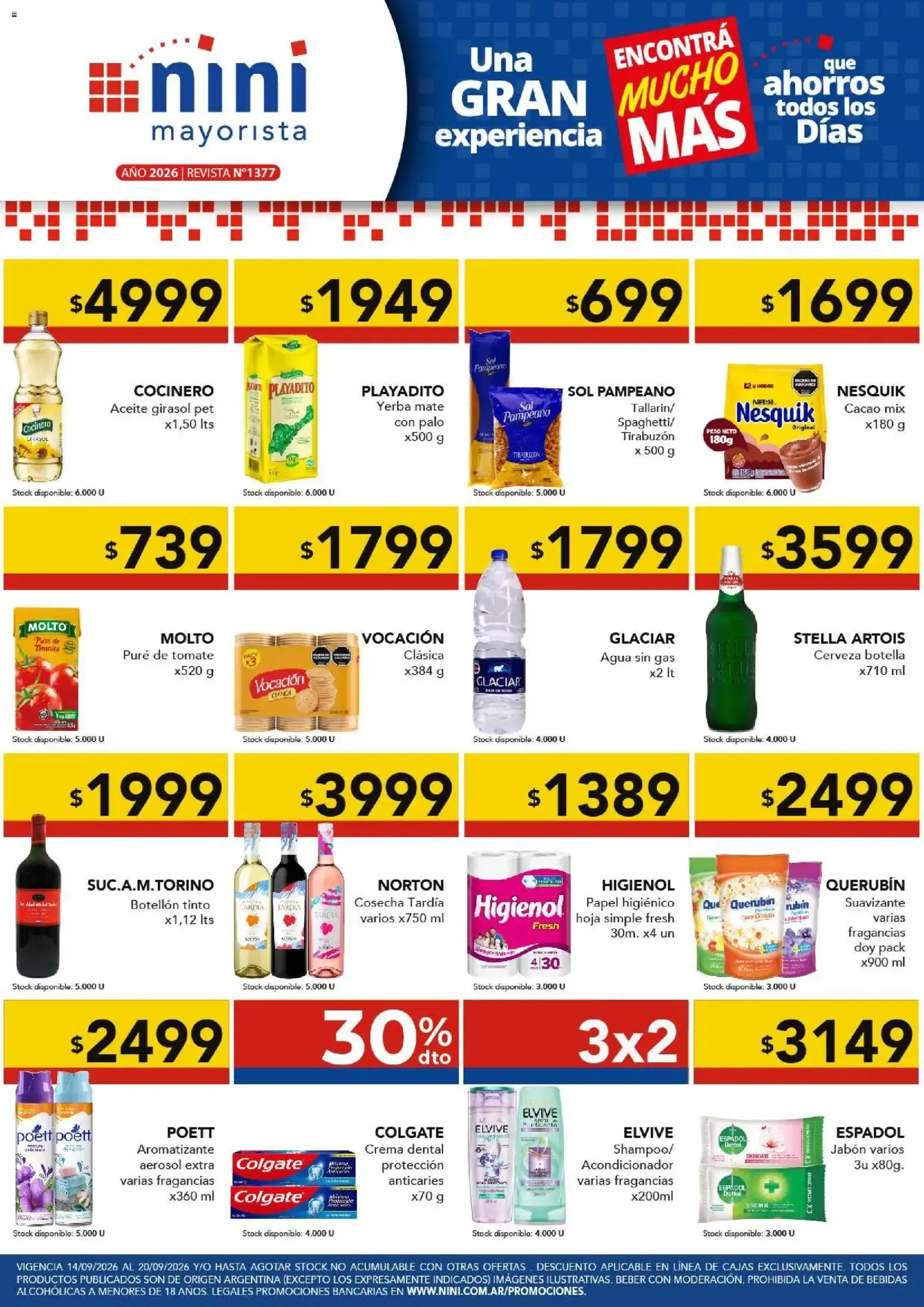 Ofertas de NINI Mayorista catálogo del 14/09/2026 - 20/09/2026 14 de septiembre al 20 de septiembre 2026 - Página 1 del catálogo