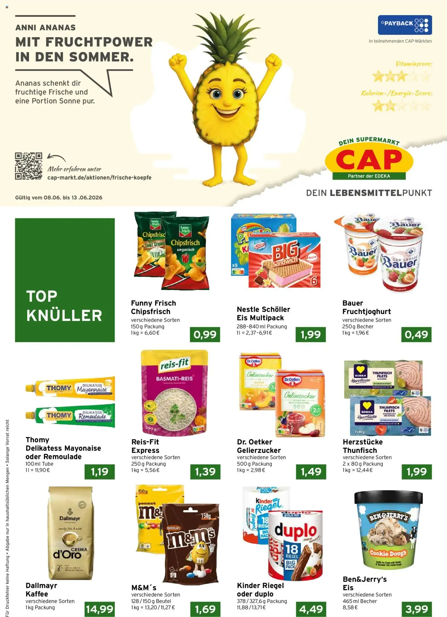CAP Markt: Anni Ananas mit Fruchtpower in den Sommer - Angebote von 8. Juni bis 13. Juni 2026 - Prospekt seite 1