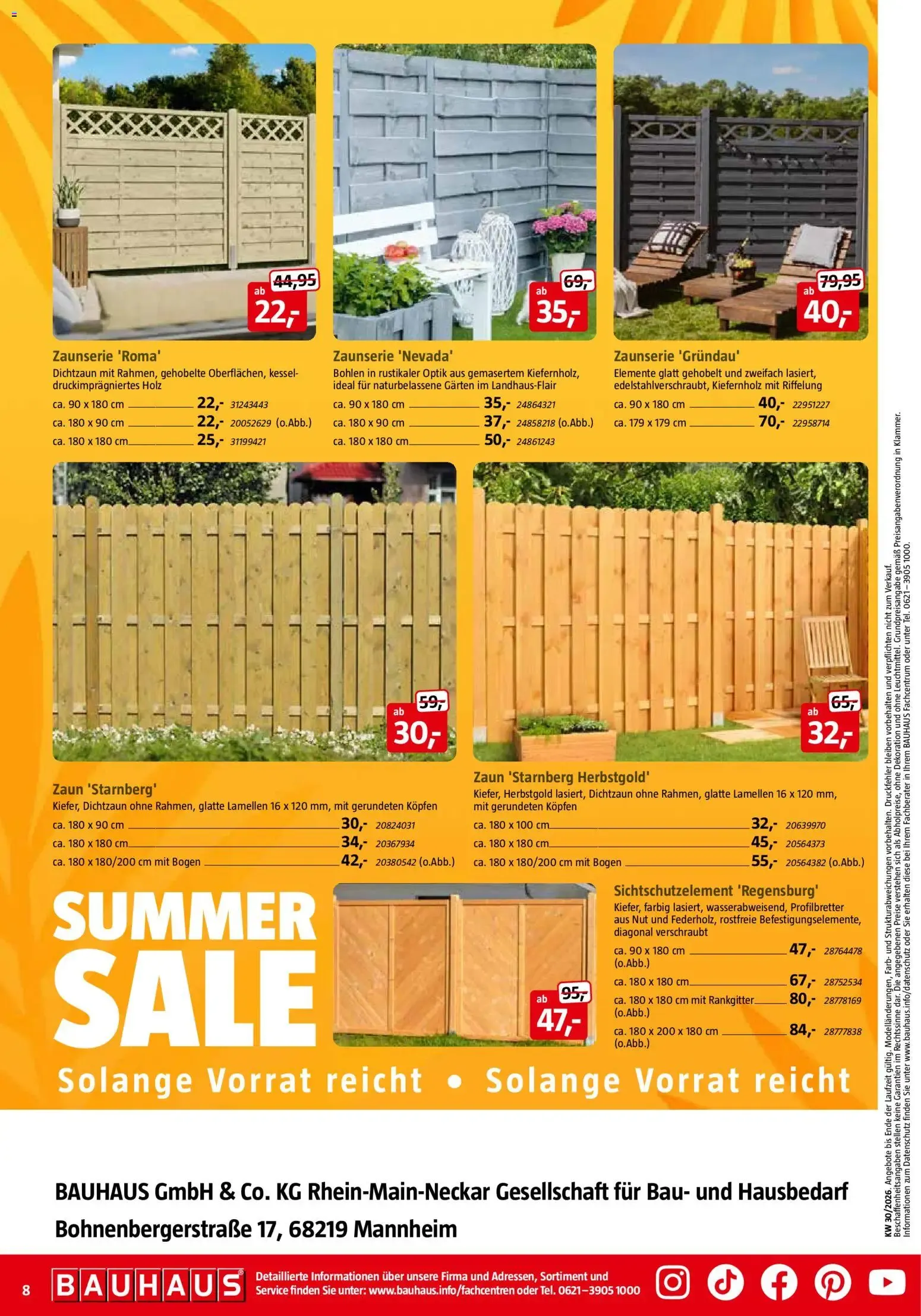Bauhaus Summer Sale von 18. Juli bis 1. August 2026 - Prospekt seite 8