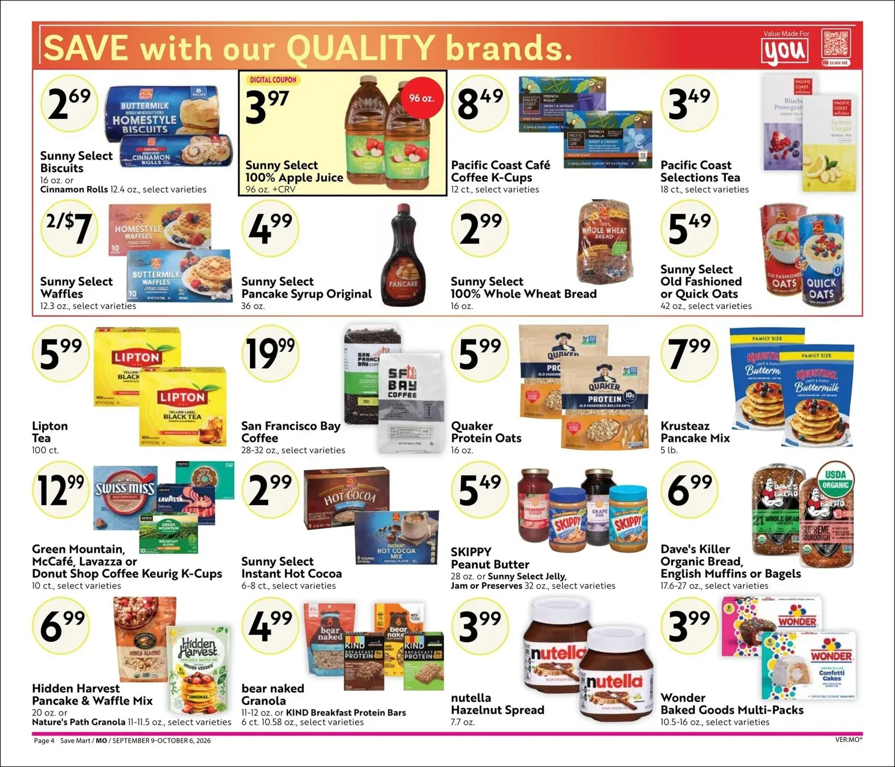 Weekly ad Current Save Mart - Steals & Deals leaflet valid from Wednesday 09/09/2026 to Tuesday 10/06/2026 from September 9 to October 6 2026 - Page 4