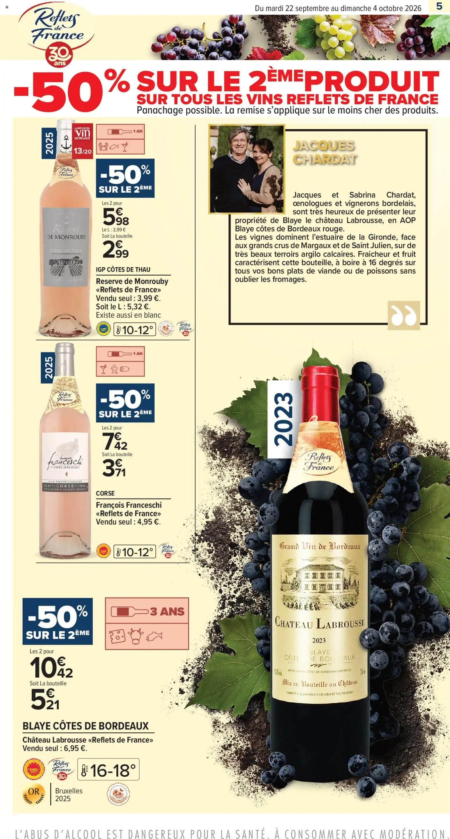Carrefour contact Foire aux Vins: Le goût des bons plans du 22 septembre au 4 octobre 2026 - Catalogue page 5