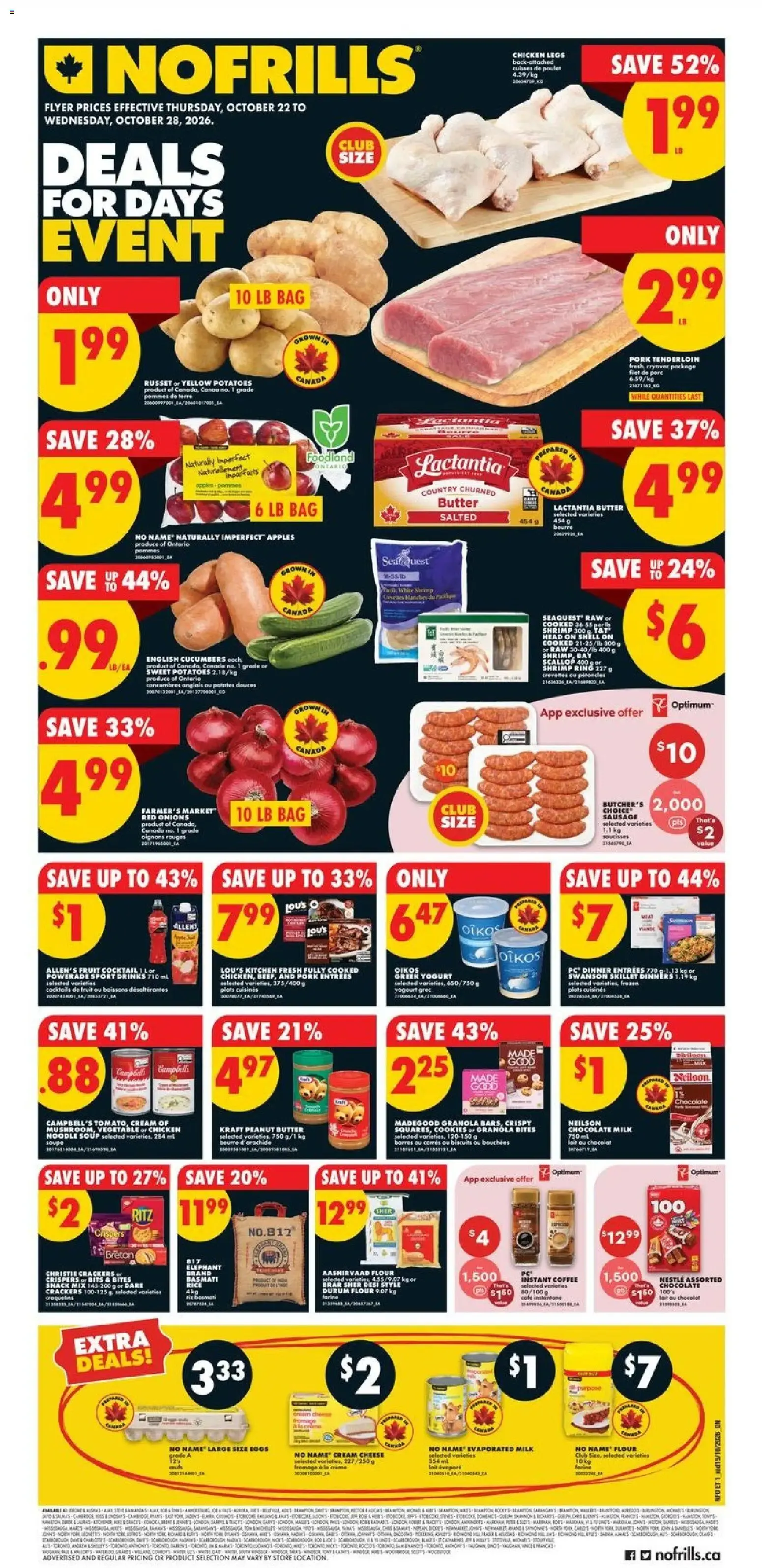 No Frills weekly flyer / circulaire from Oct 22, 2026 > weekly specials & deals from October 22 to October 28 2026 - flyer page 1