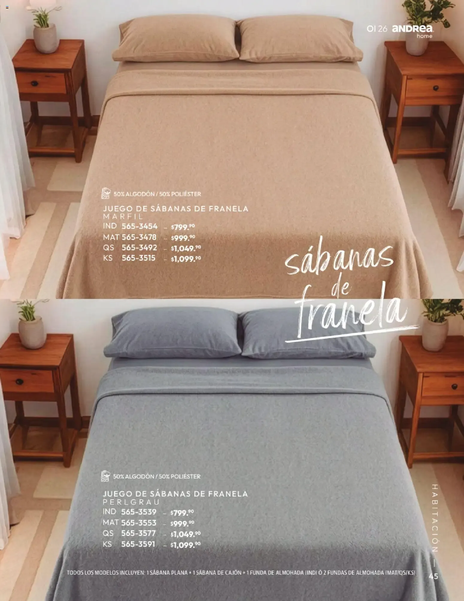 Catálogo de Andrea Home: Otoño - Invierno 2026 1 de septiembre al 31 de diciembre 2026 - Pagina 45
