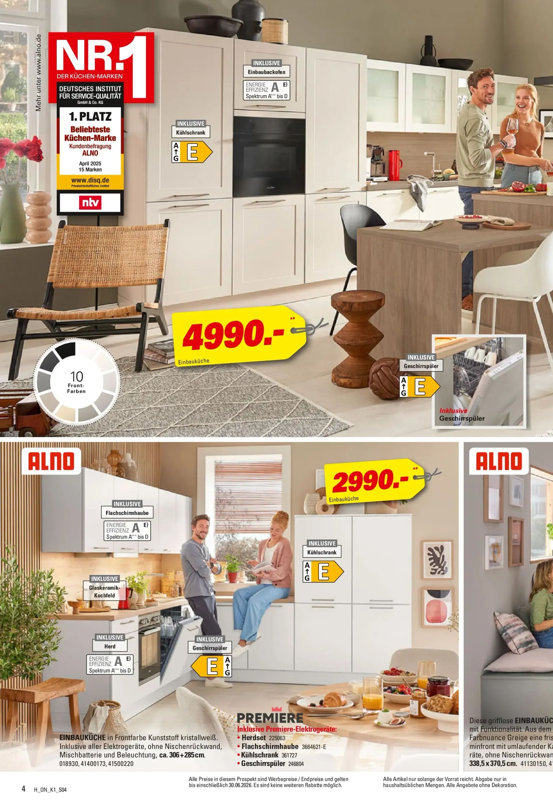 Höffner - Küchentage: 1/2 Preis für frei geplante Küchen + Elektrogerät geschenkt von 6. Mai bis 23. Juni 2026 - Prospekt seite 4
