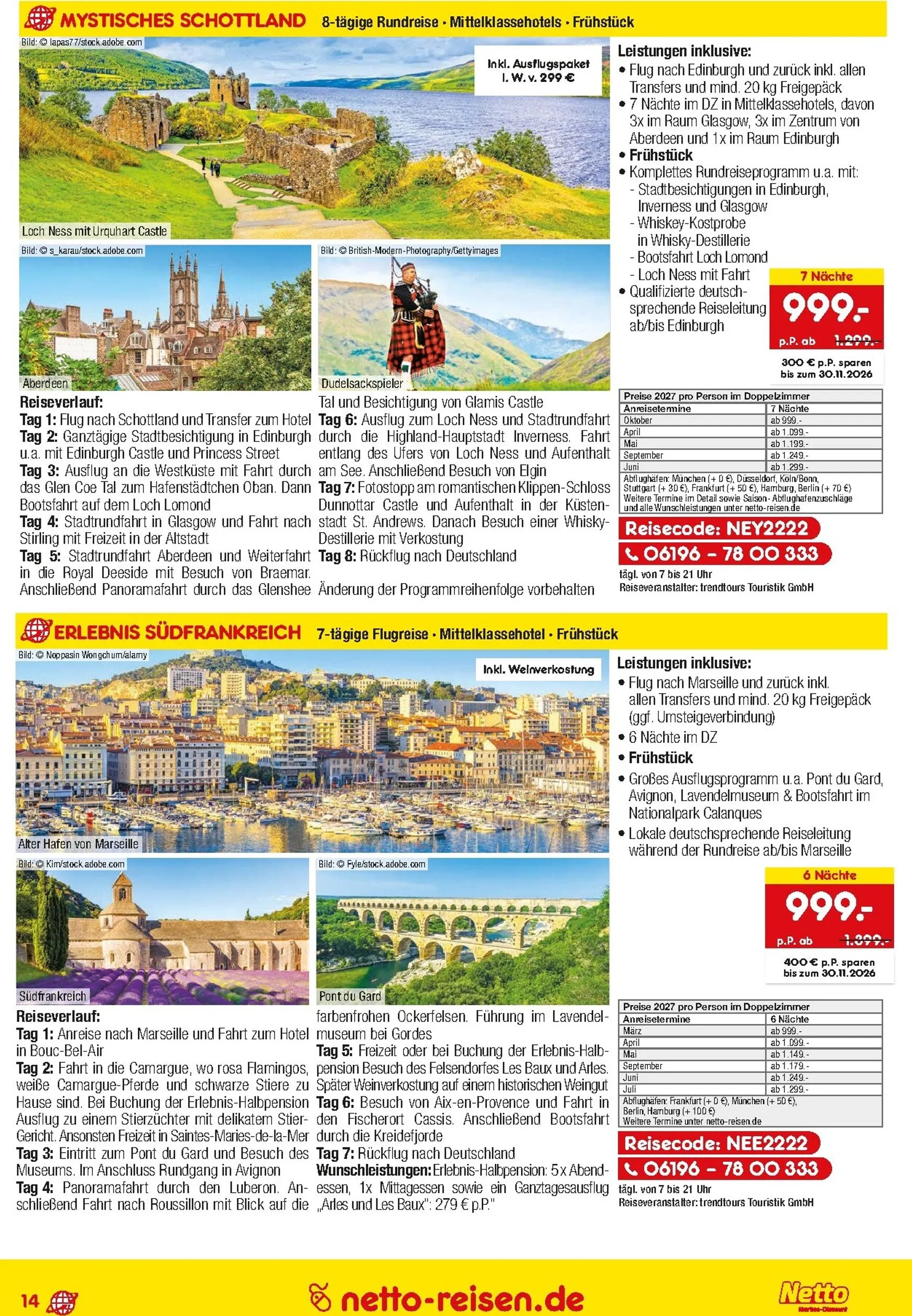 Netto Reisen Sonderausgabe von 15. Oktober bis 31. Oktober 2026 - Prospekt seite 14