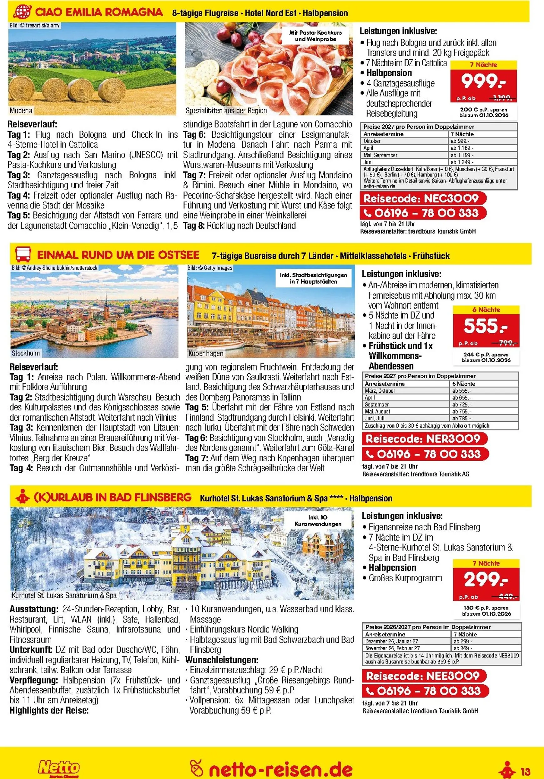 Netto REISEN - Reisemagazin September von 27. August bis 30. September 2026 - Prospekt seite 13