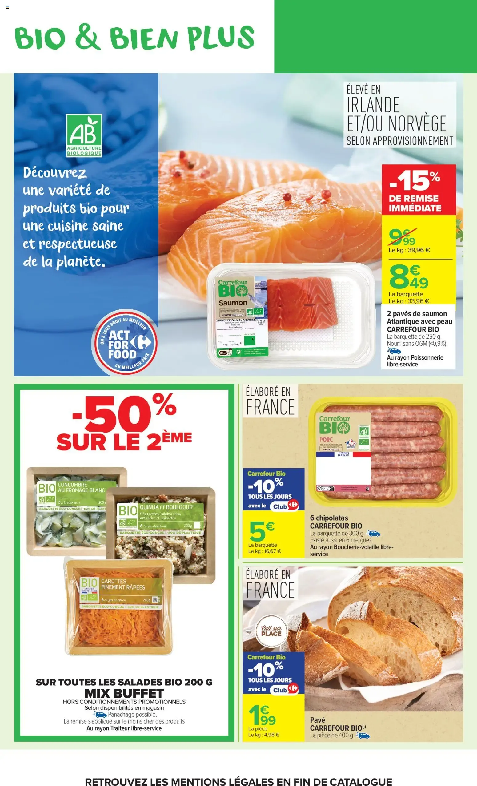 Carrefour Market Avec le club carrefour goûtez AU bio le moins cher de France à partir du 02/06/2026 - promo en ligne du 2 juin au 14 juin 2026 - Catalogue page 2